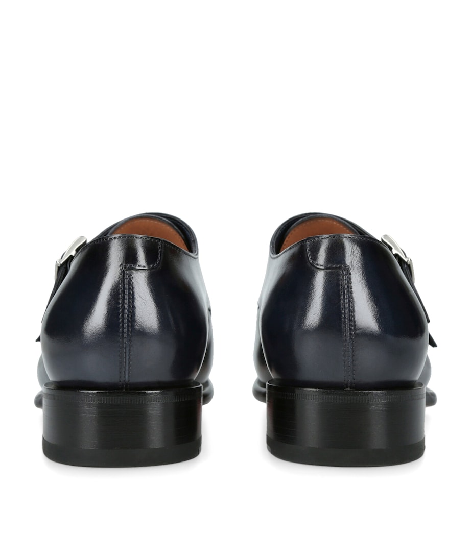 Leather Carter Monk Shoes NAVY Image 2