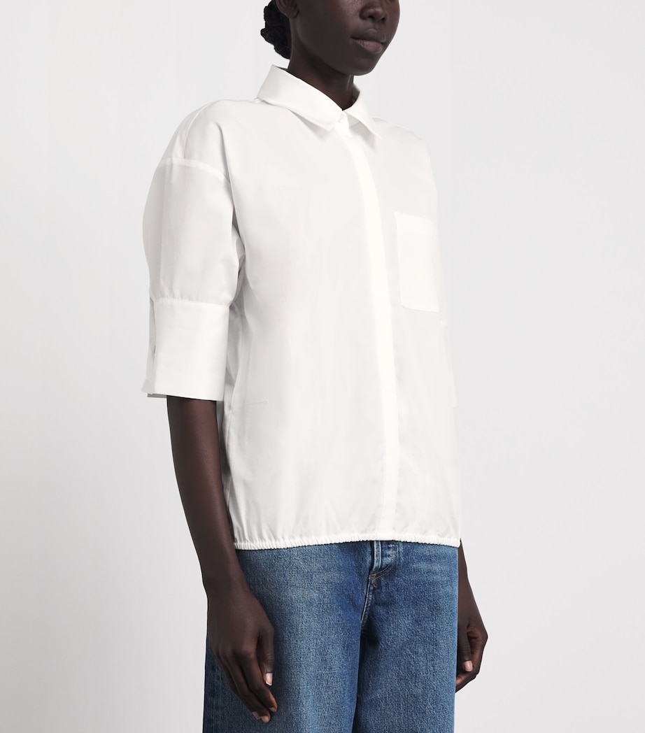 7 For All Mankind Womens Cotton Short-Sleeve Shirt Popelne Optica Image 4