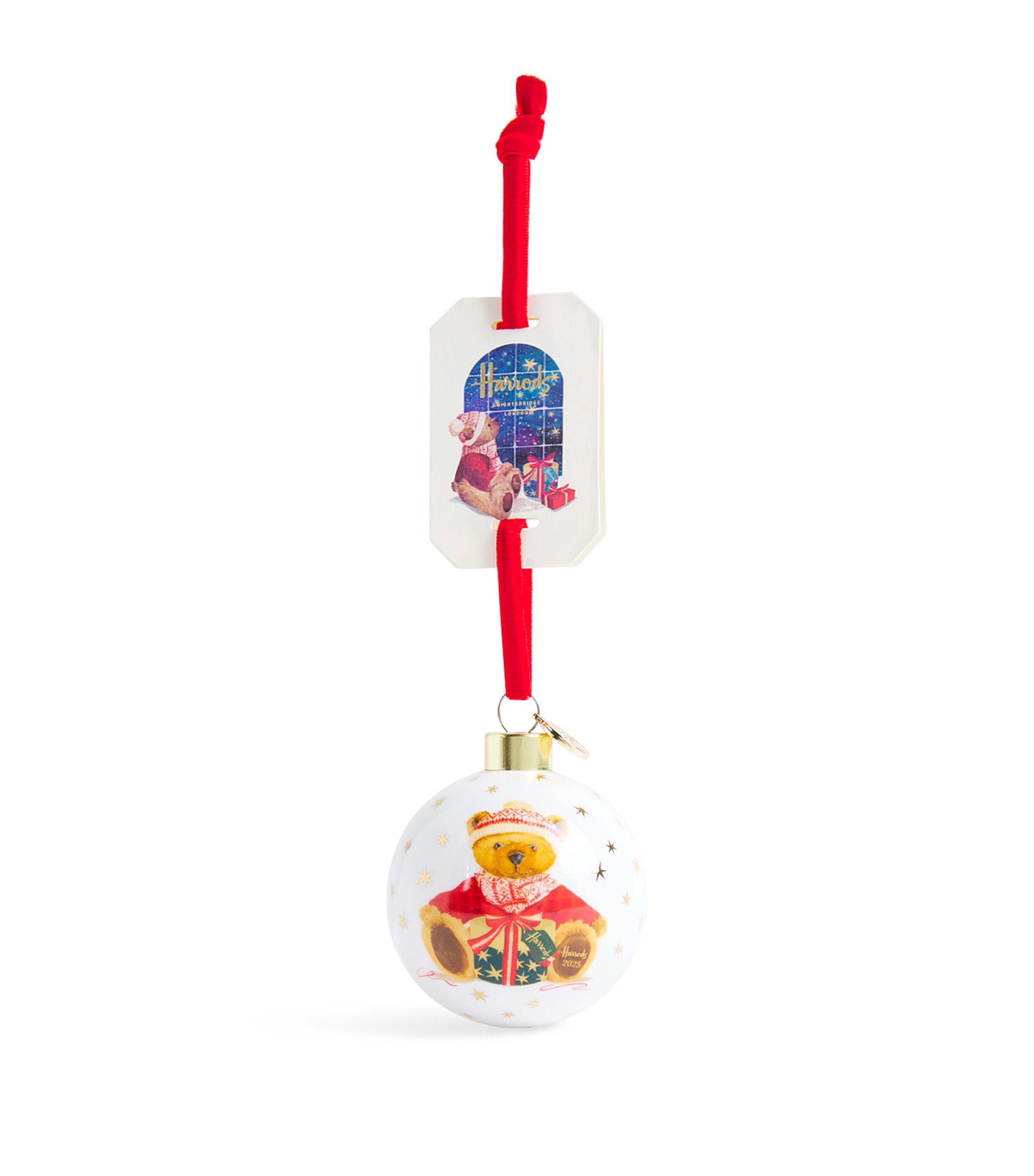 Harrods Ceramic Alfie Bear Bauble | Christmas | Designers | Harrods | Decorations | Baubles