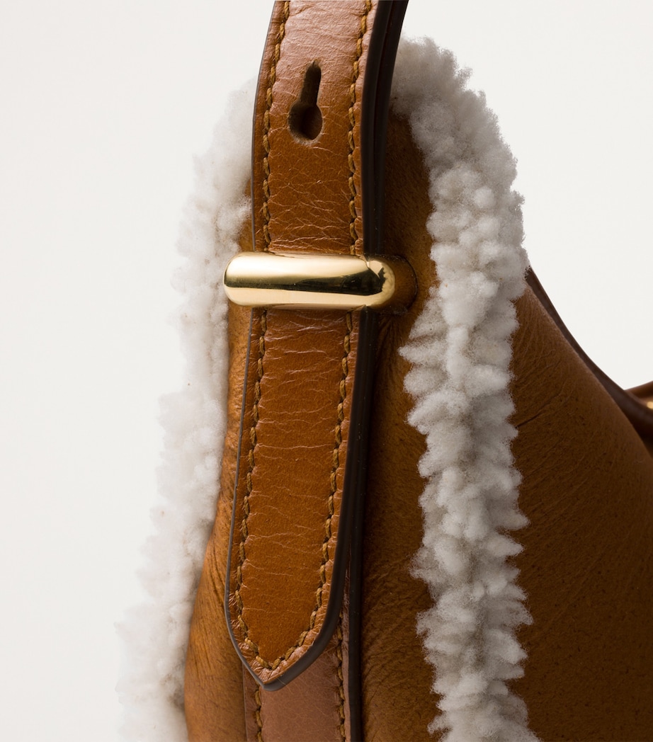 Small Shearling Arqué Shoulder Bag F036S Image 8