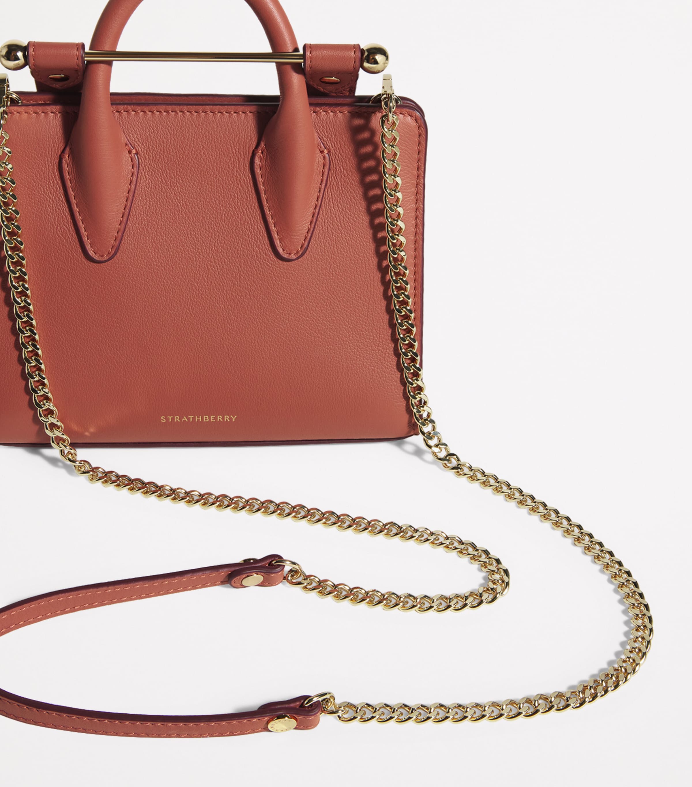 Strathberry Nano Leather Tote Bag Sienna Image 4