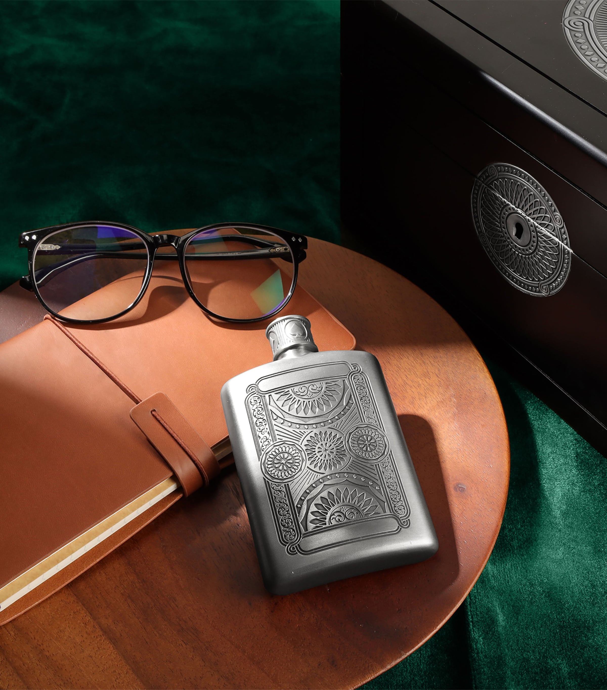 Pewter Ace Hip Flask (140ml) PEWTER Image 6