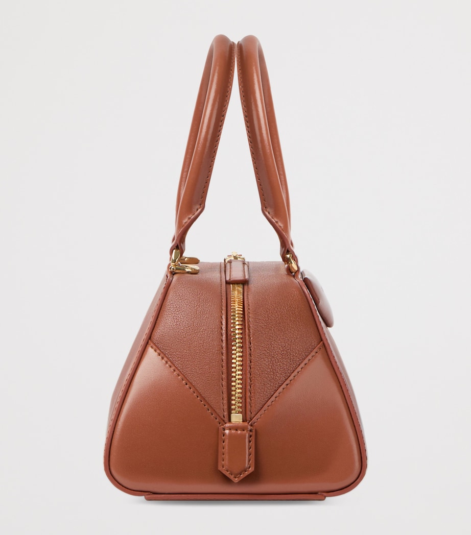 Small Leather Antigona East-West Top-Handle Bag CARAMEL BROWN Image 3