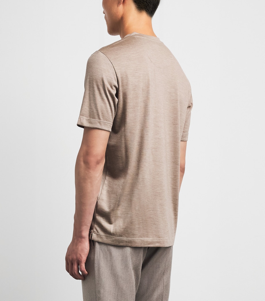 Marco Pescarolo Womens Cashmere T-Shirt Dark Beige Image 5