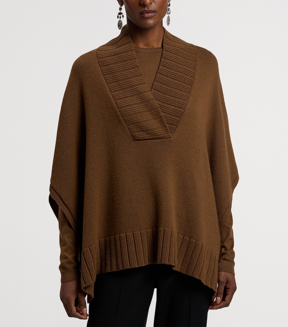 Cashmere-Blend Cape Sweater COGNAC Image 11