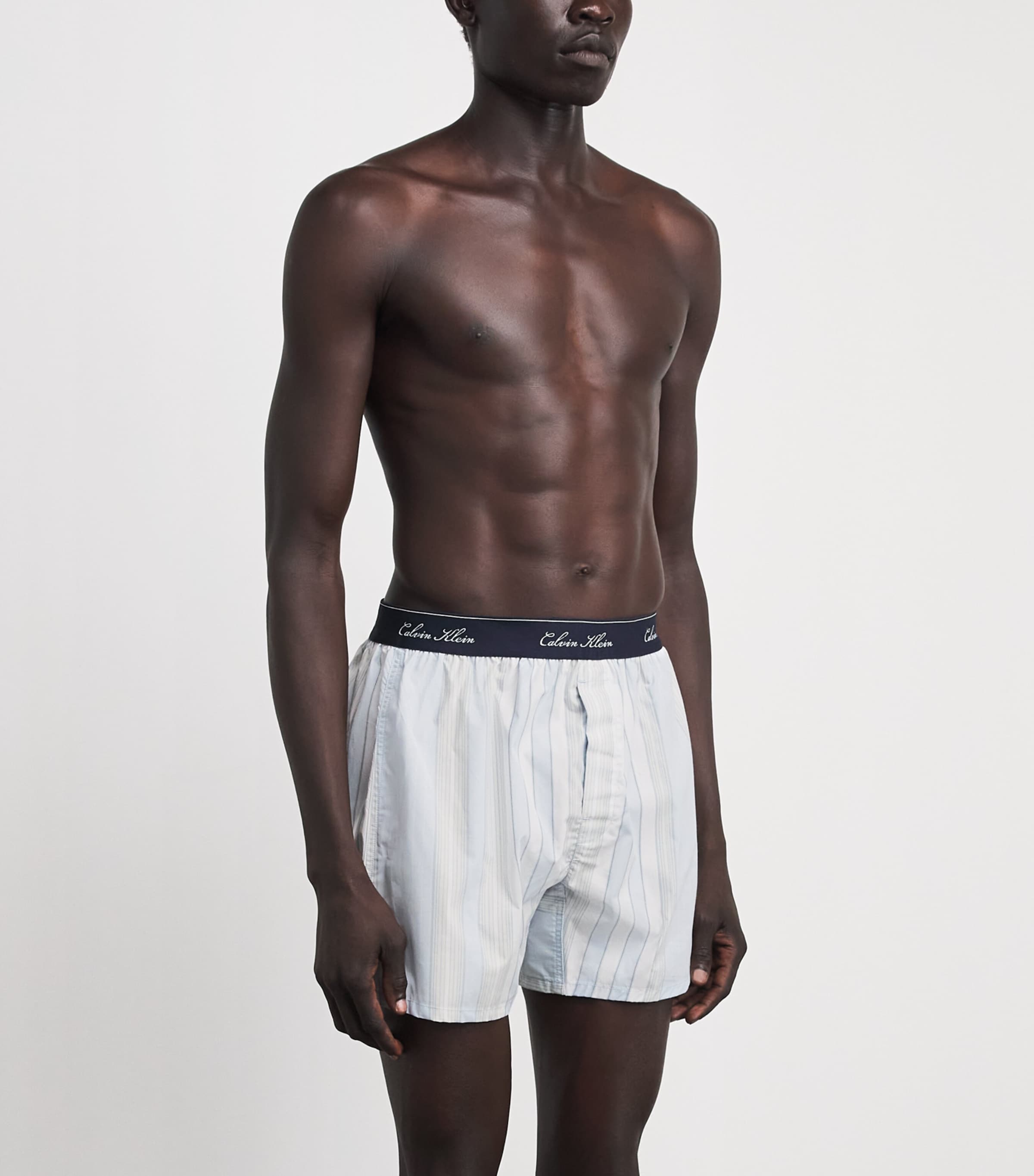Calvin Klein Mens Cotton Poplin Stripe Pyjama Shorts Crest Stripe Ic Image 4