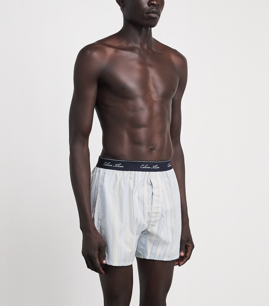 Calvin Klein Mens Cotton Poplin Stripe Pyjama Shorts Crest Stripe Ic Image 4