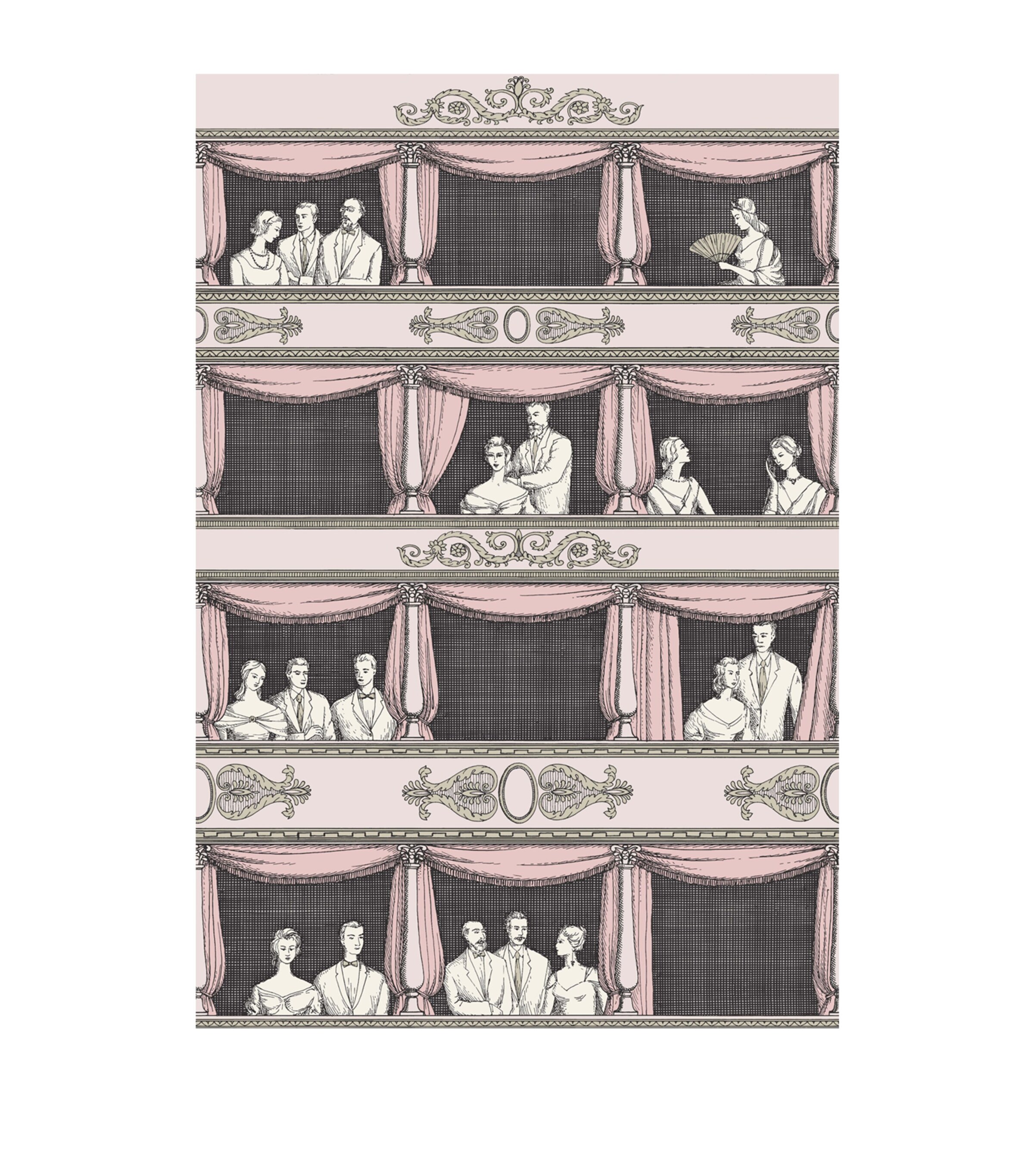 Cole & Son x Fornasetti Teatro Wallpaper Roll Blush Image 1