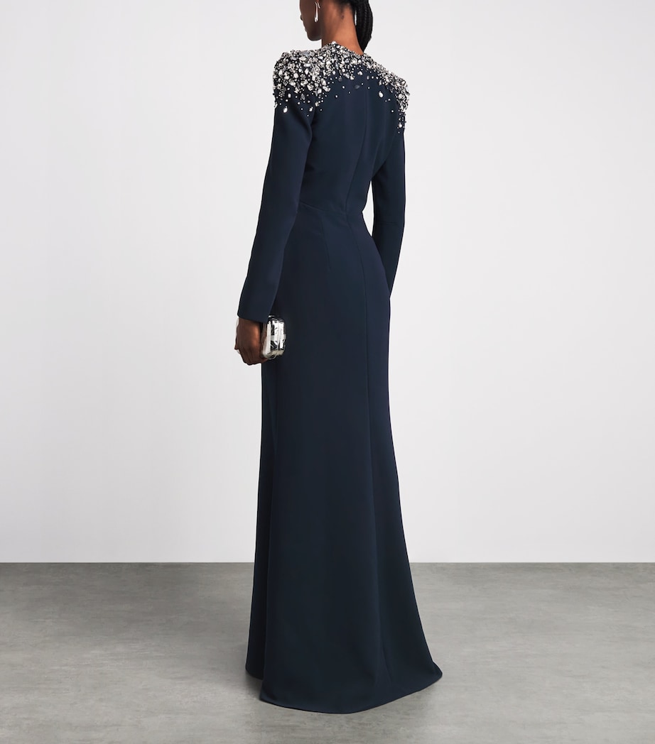 Jenny Packham Womens Embellished Quicksilver Maxi Dress Ink Image 4