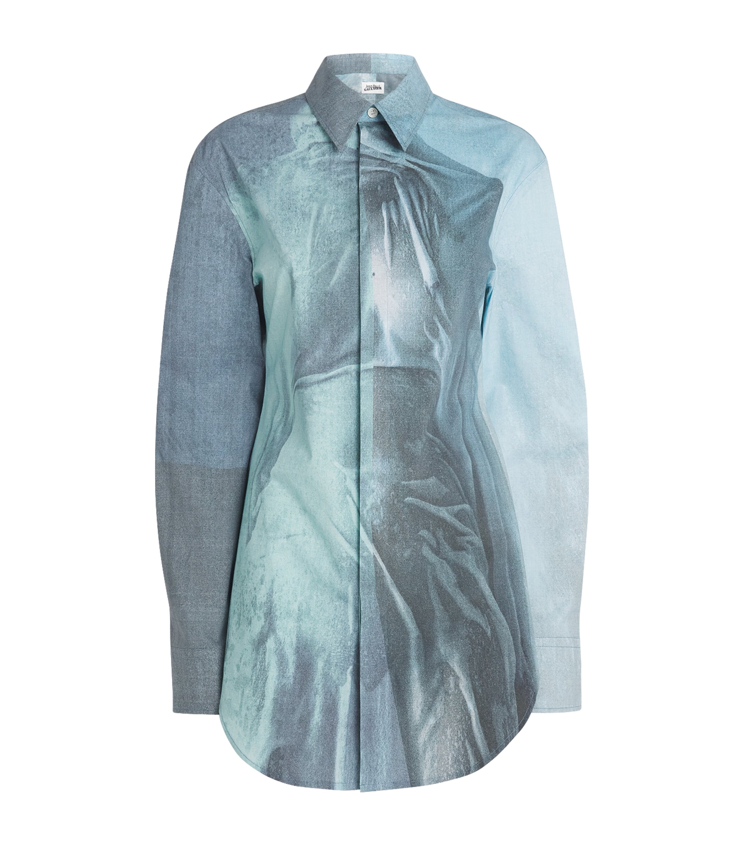 Jean Paul Gaultier Cotton Water Graphic Shirt In Blue