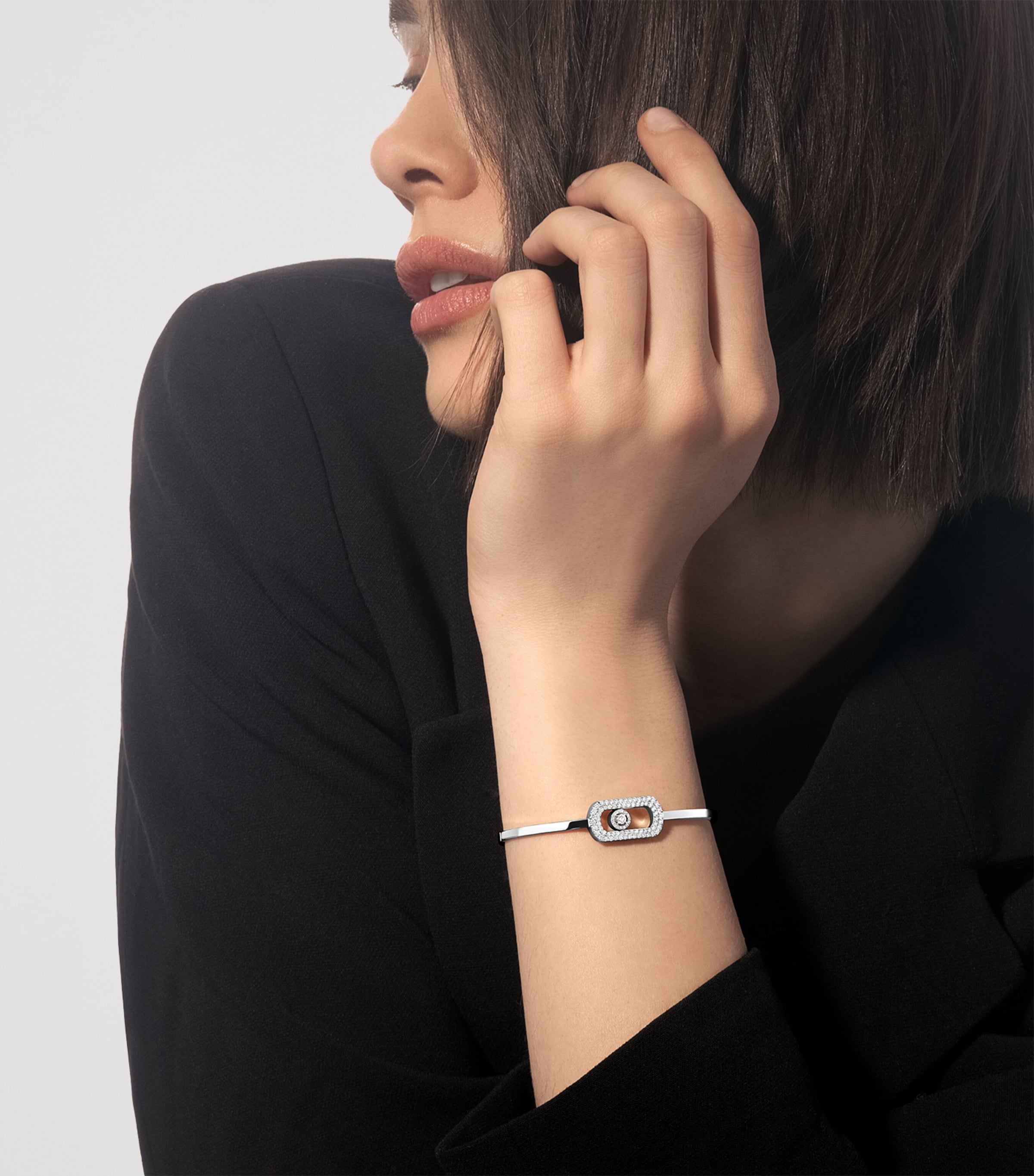 Messika So Move White Gold and Diamond Pavé Bangle (0.67ct) White Gold Image 2