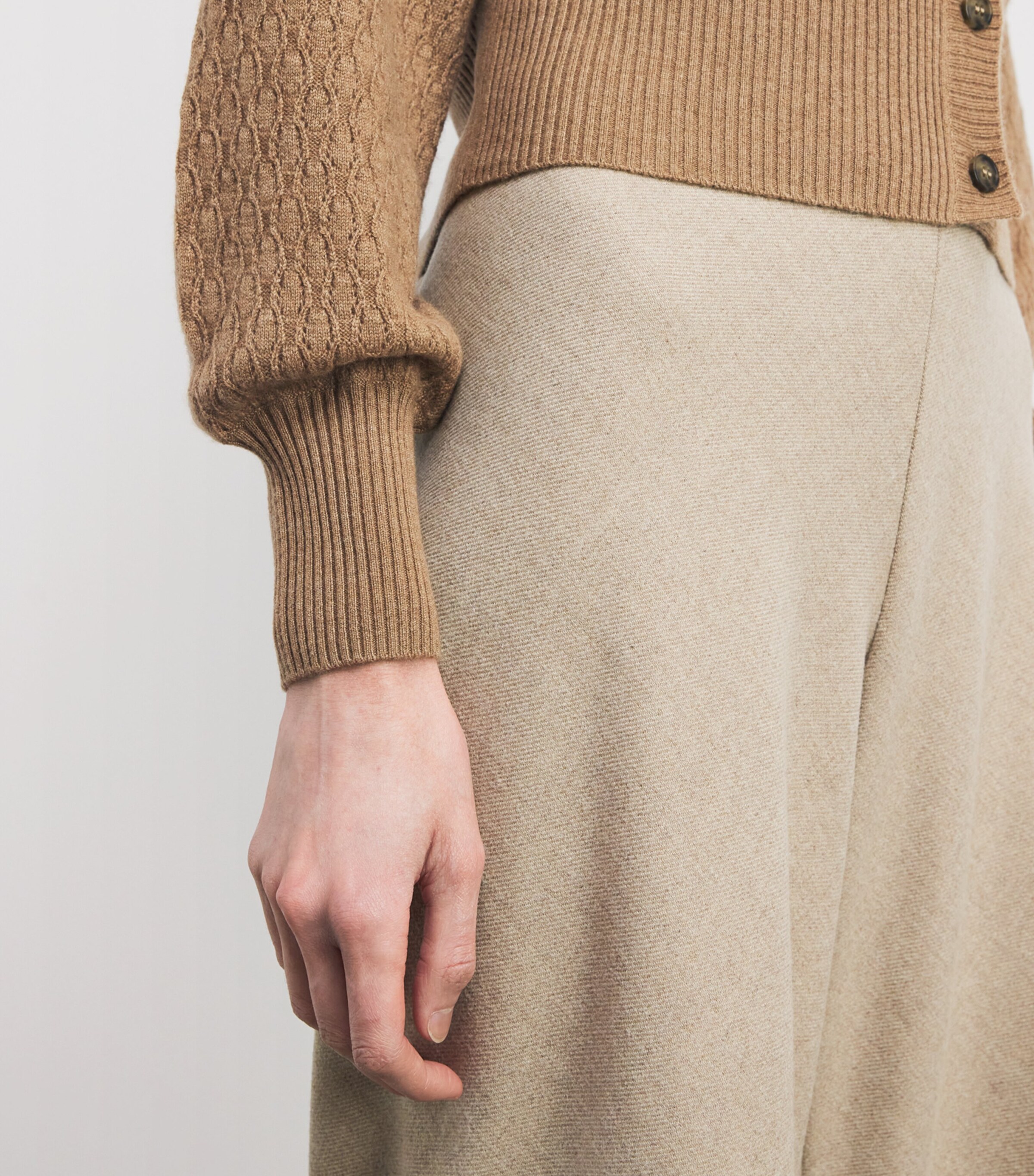 Le Kasha Womens Organic Cashmere Cardigan Camel Image 3