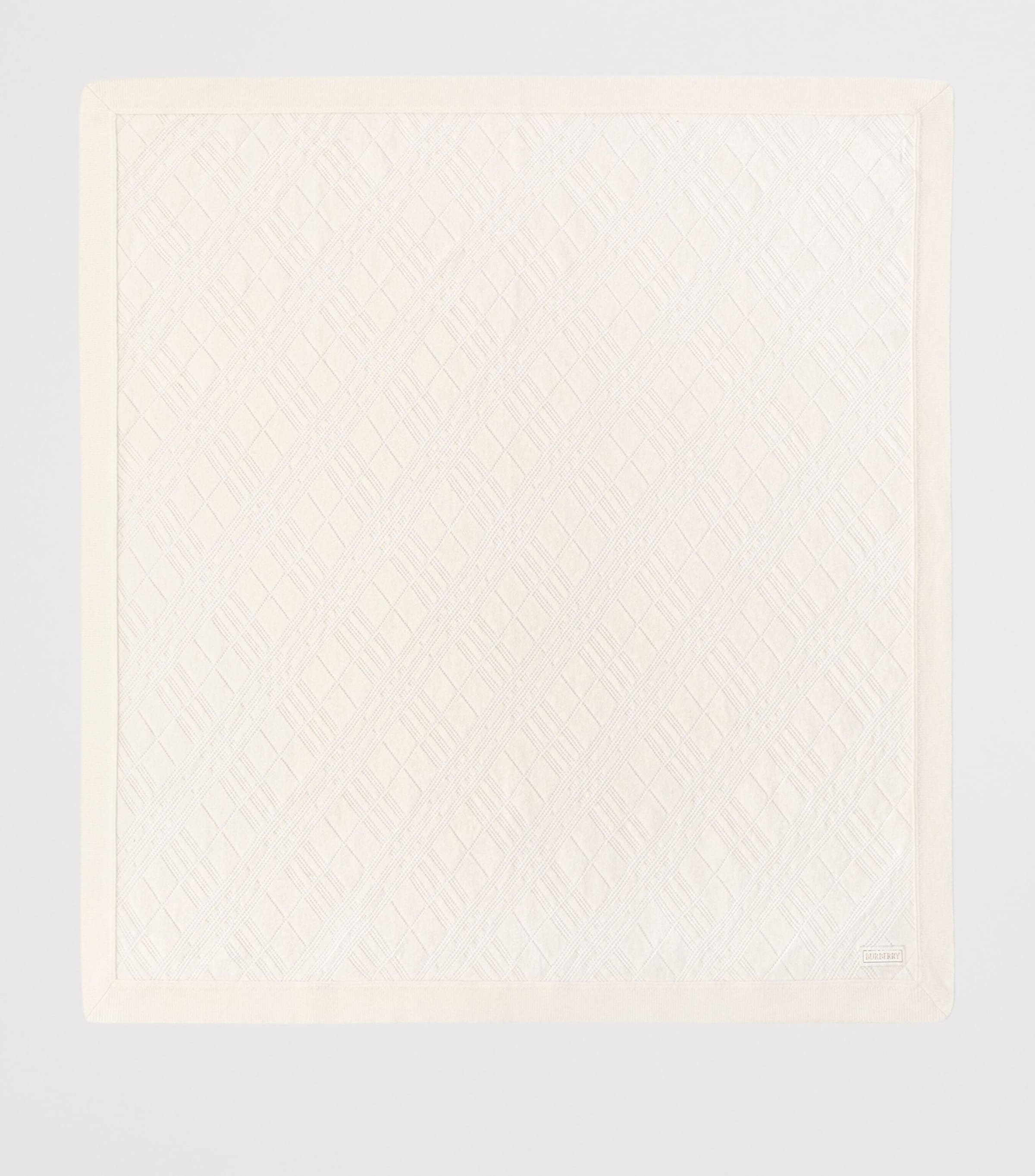 Burberry Kids Cashmere Knitted Blanket (90cm x 90cm) Ivory Image 2