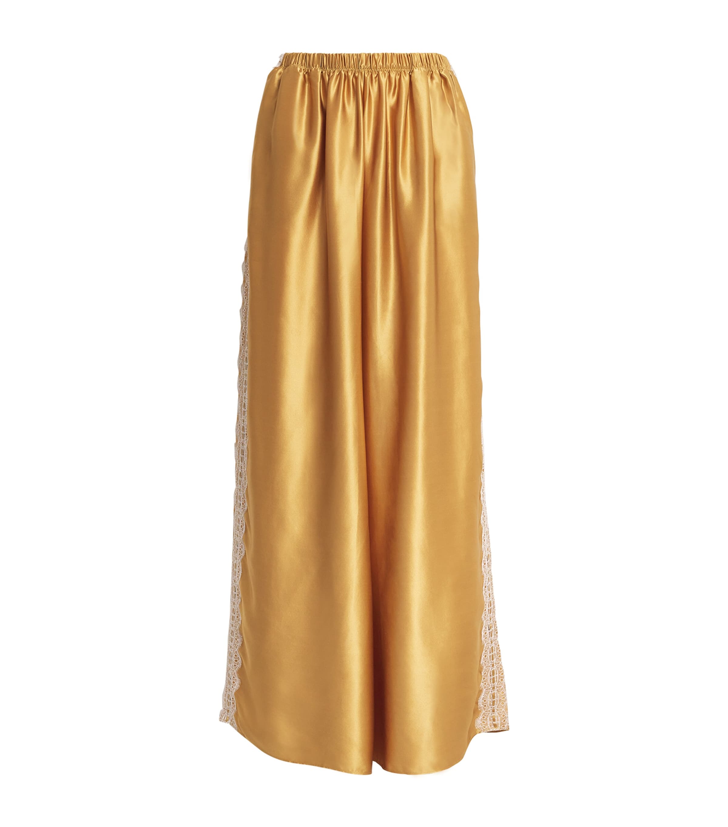 Shop Torlowei Silk Wide-leg Pyjama Trousers In Gold