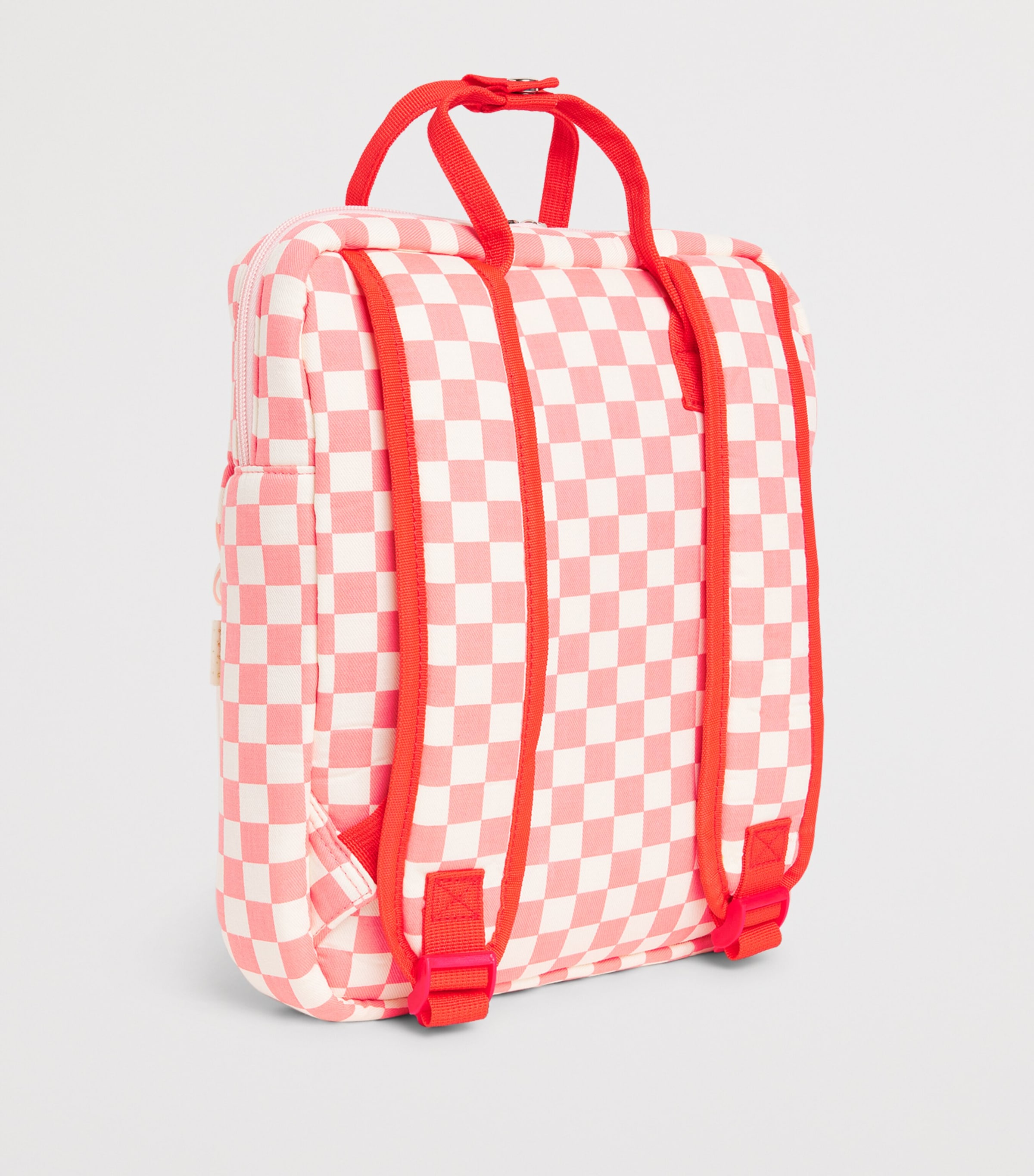 Cotton-Blend Check Backpack PINK Image 2