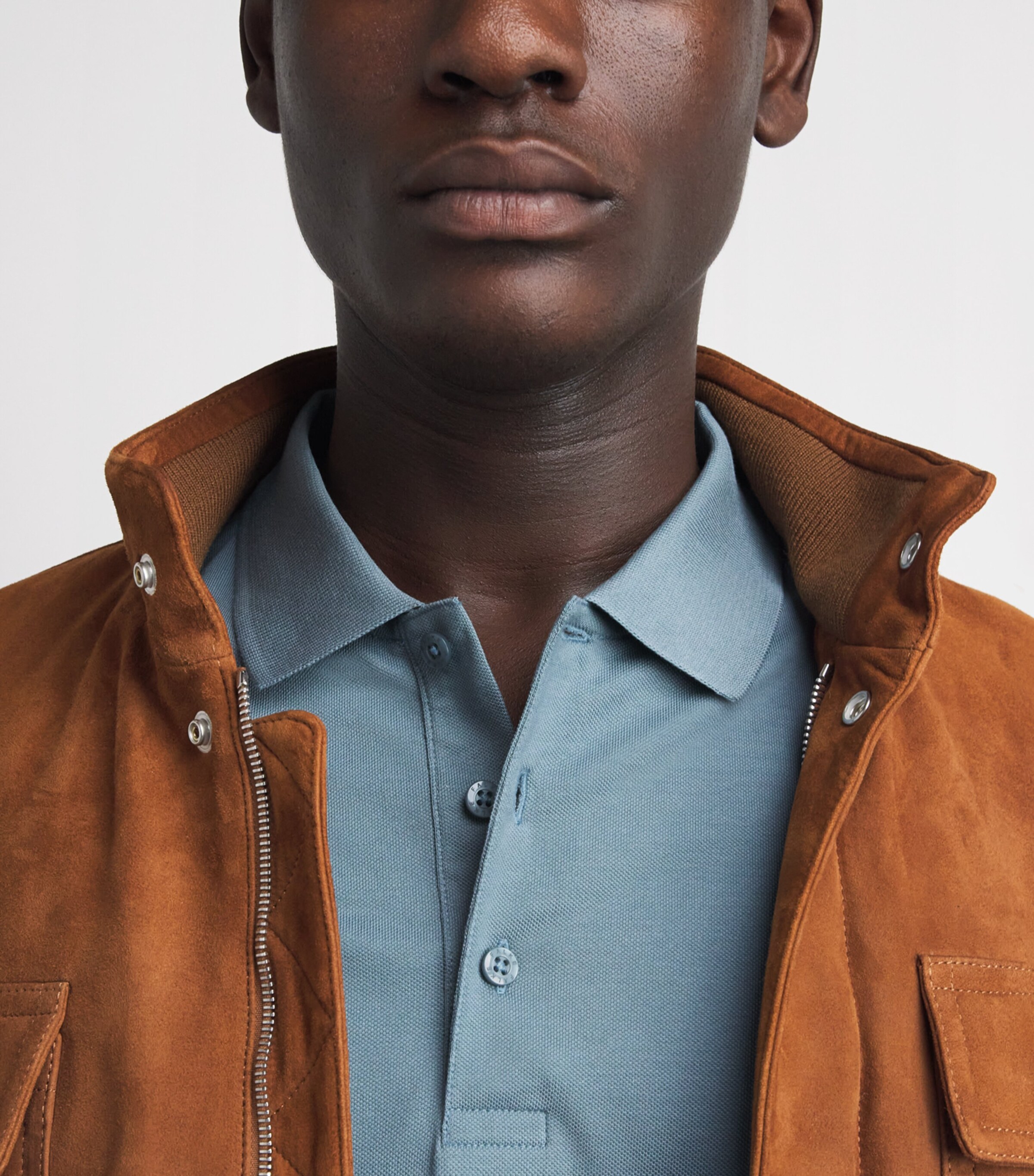 Falke Mens Pima Cotton Piqué Polo Shirt Monument Image 3