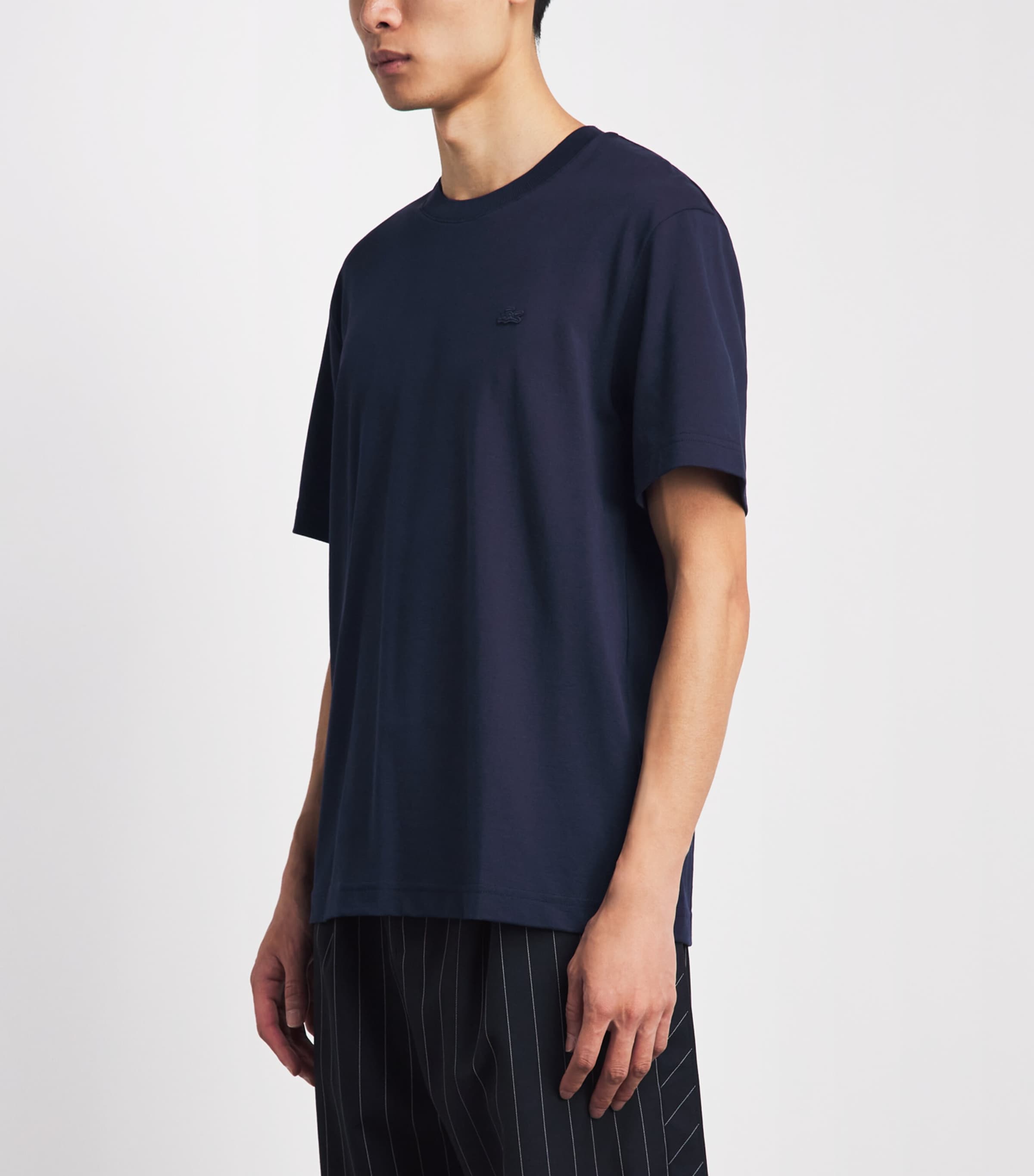Lacoste Mens Pima Cotton Piqué T-Shirt Navy Blue Image 4