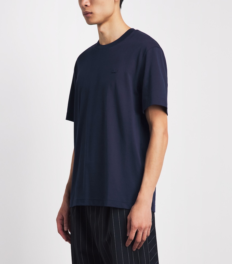 Lacoste Mens Pima Cotton Piqué T-Shirt Navy Blue Image 4