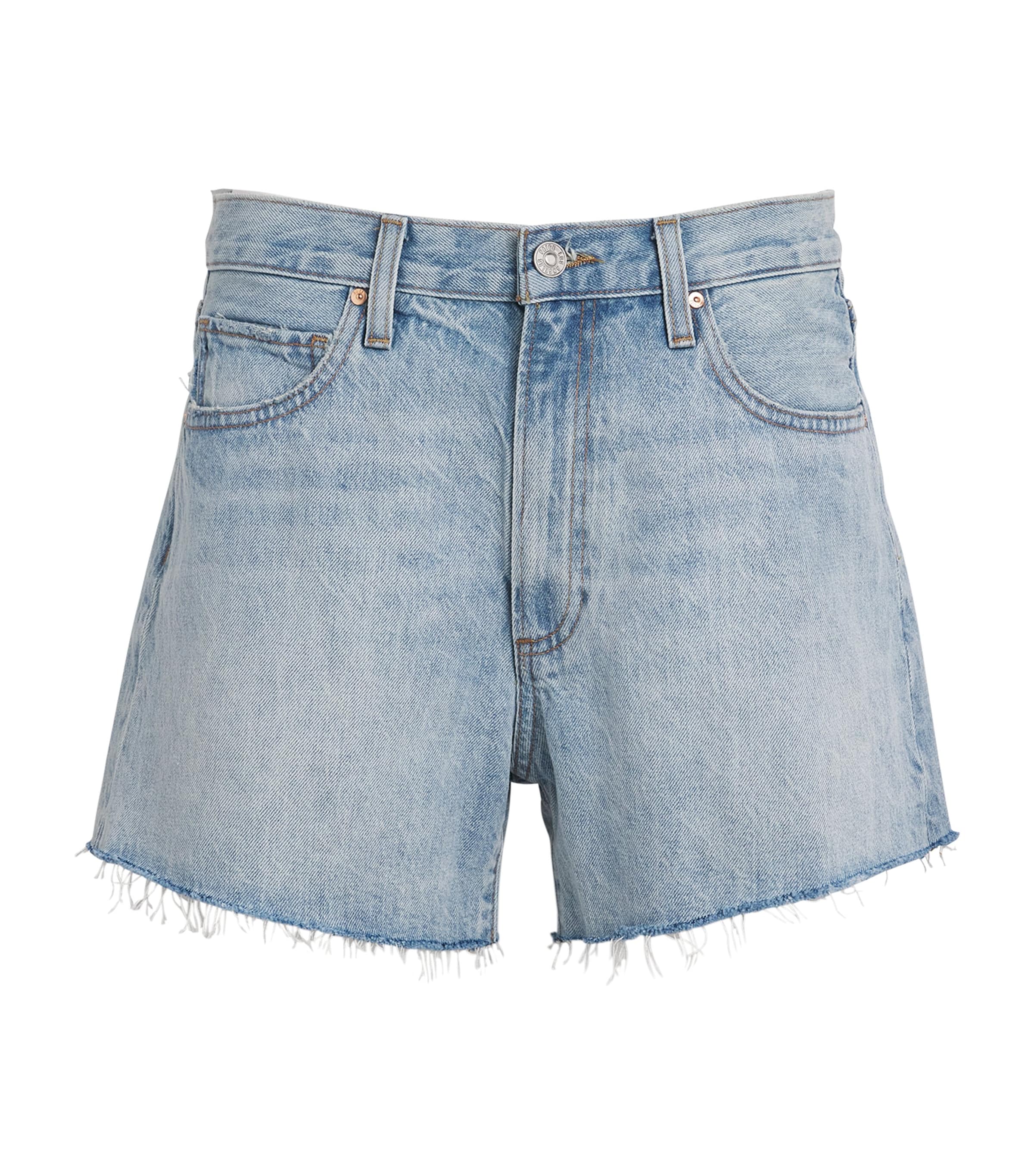 PAIGE DENIM RAW-HEM ARCHIE SHORTS