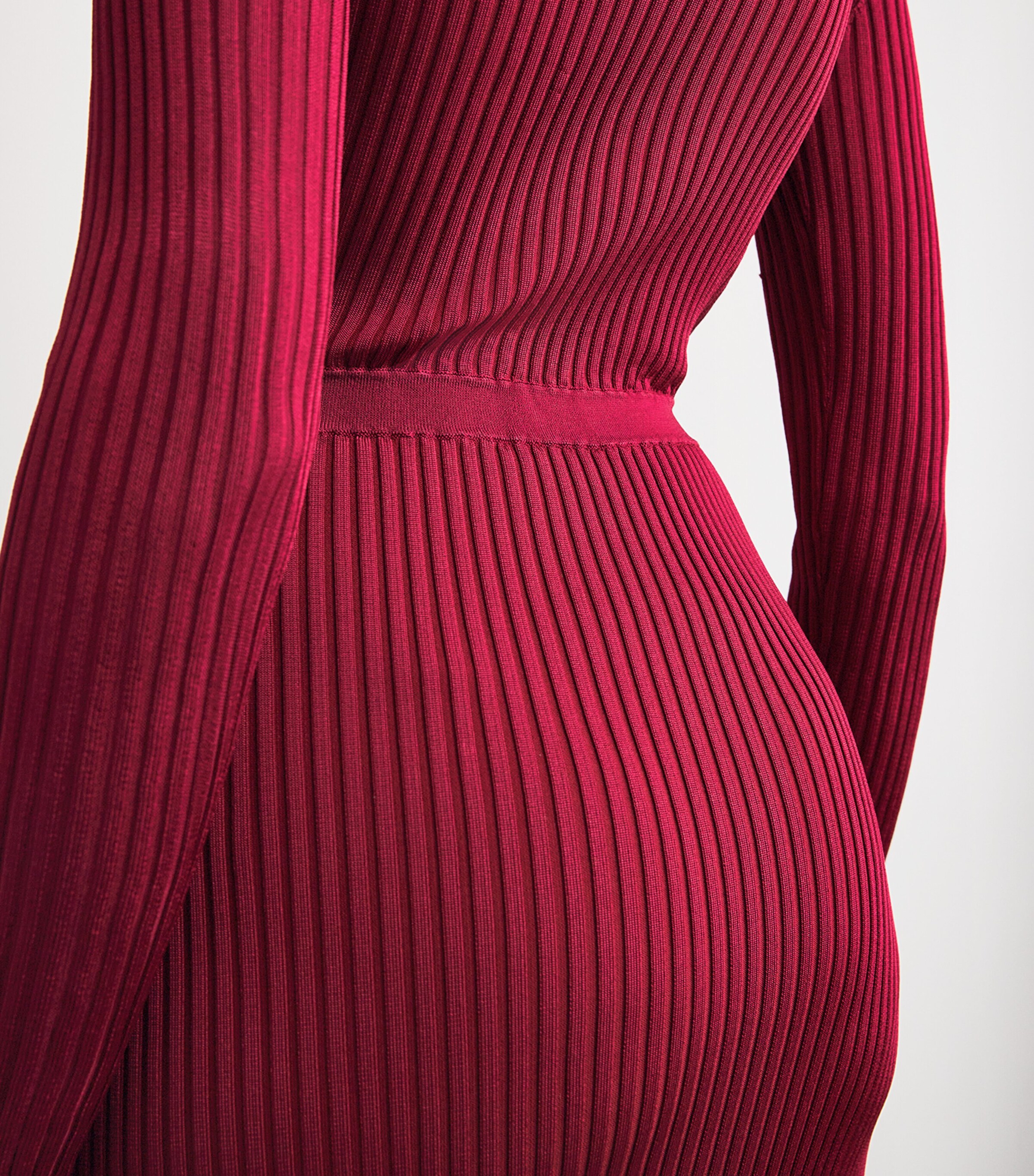 Button-Detail Midi Dress BURGUNDY Image 6