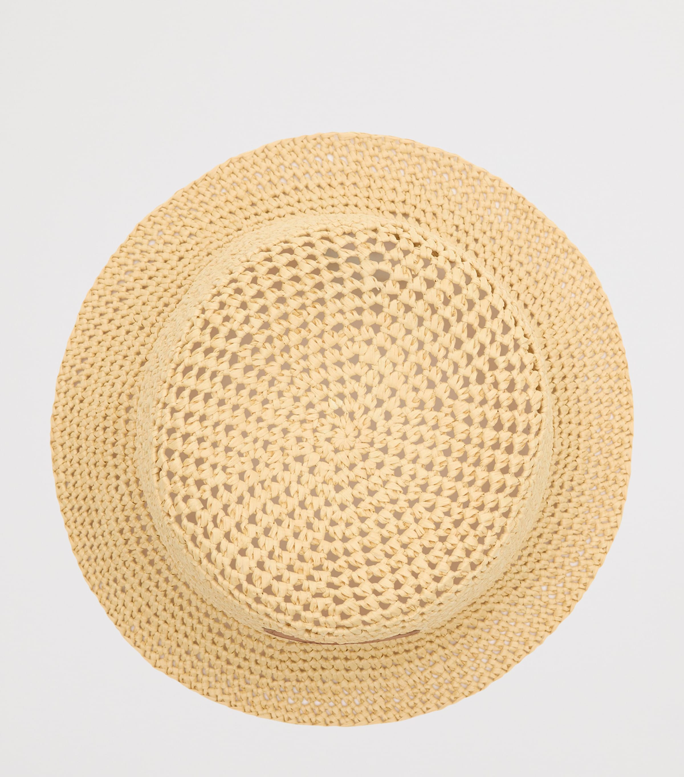 Burberry Raffia-Effect Knight Stamp Bucket Hat Natural Image 2
