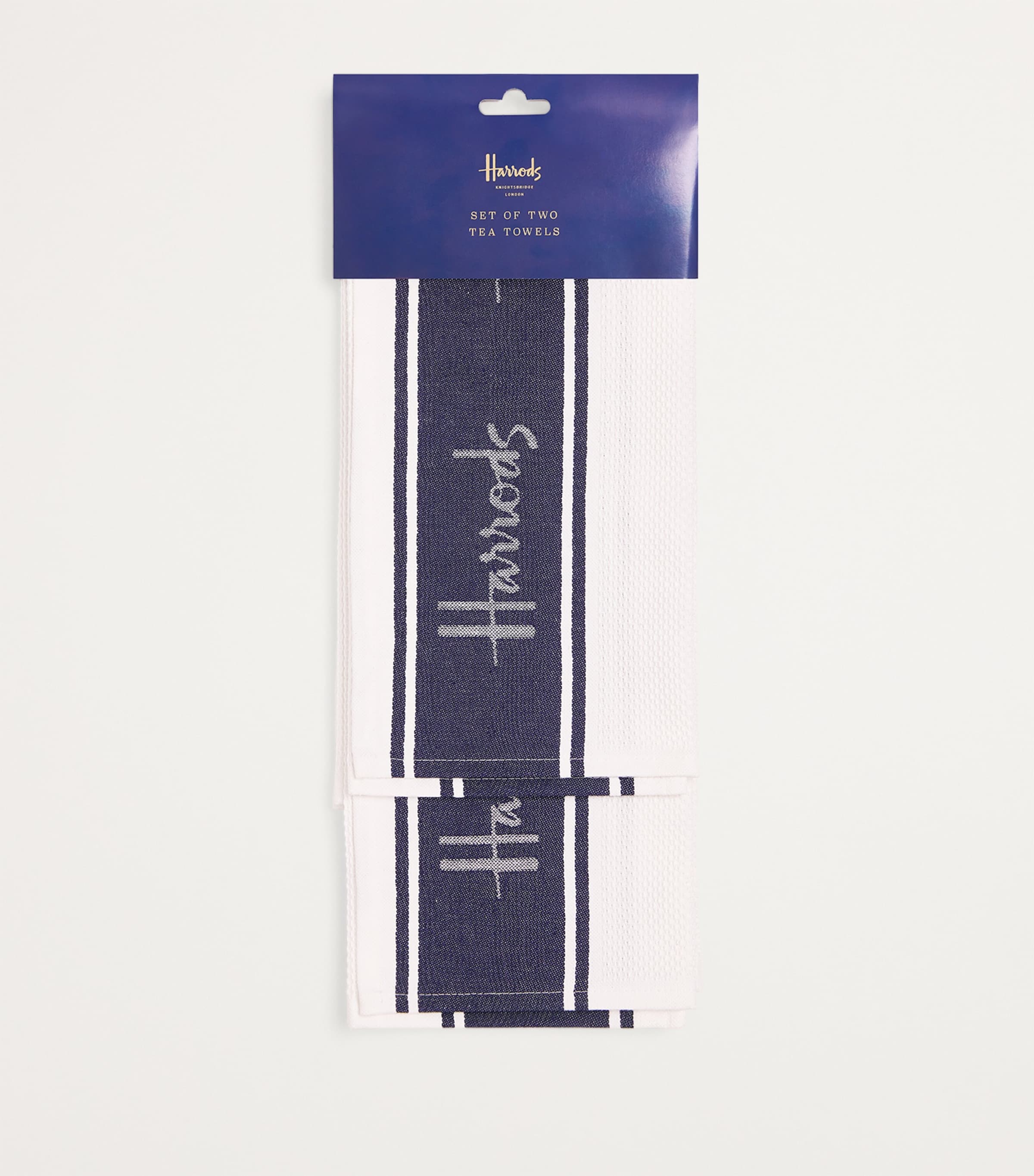Harrods Set of 2 Organic Cotton Tea Towels | Harrods UK