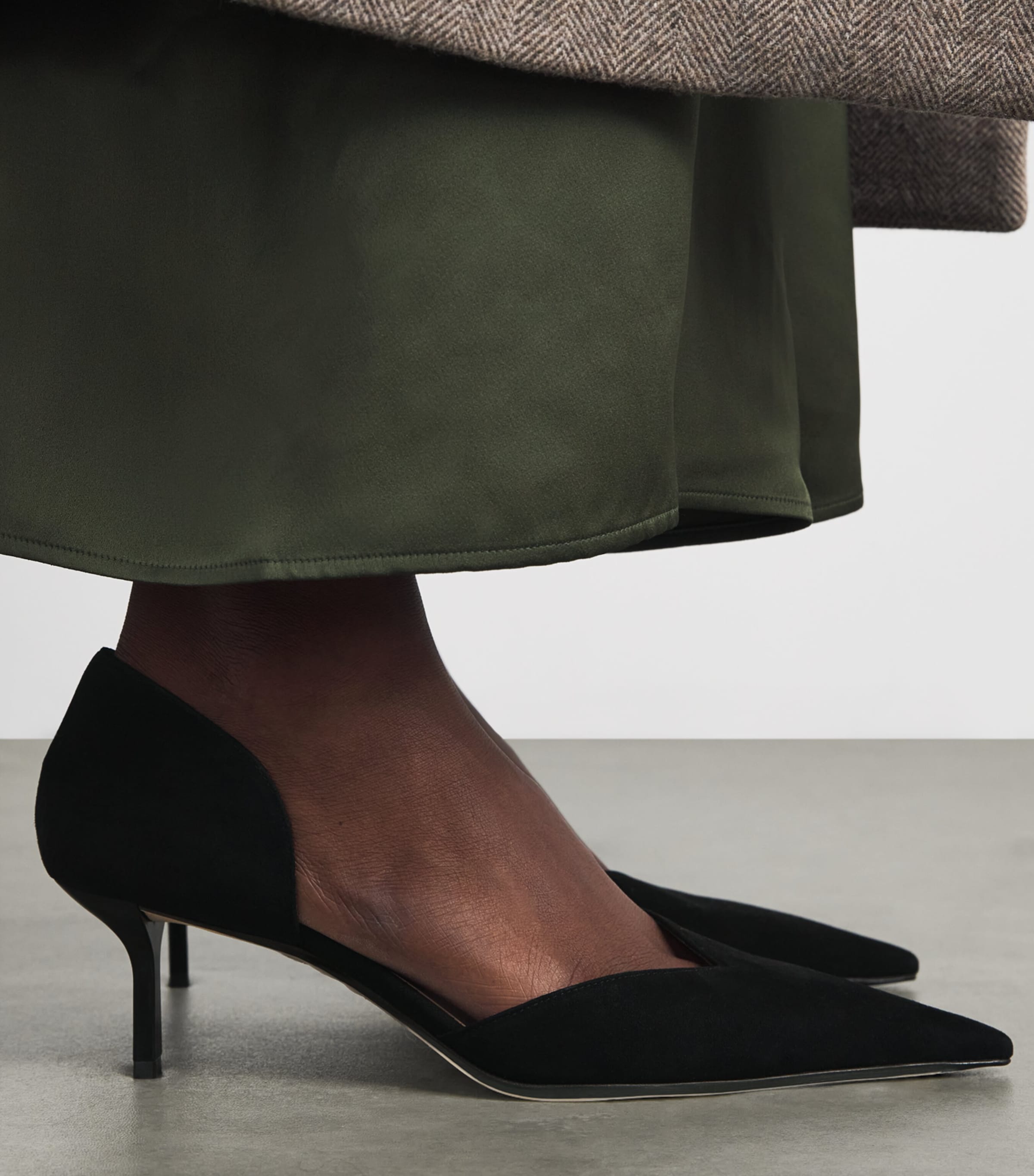 Victoria Beckham Suede D'Orsay Pumps 55 Black Image 2