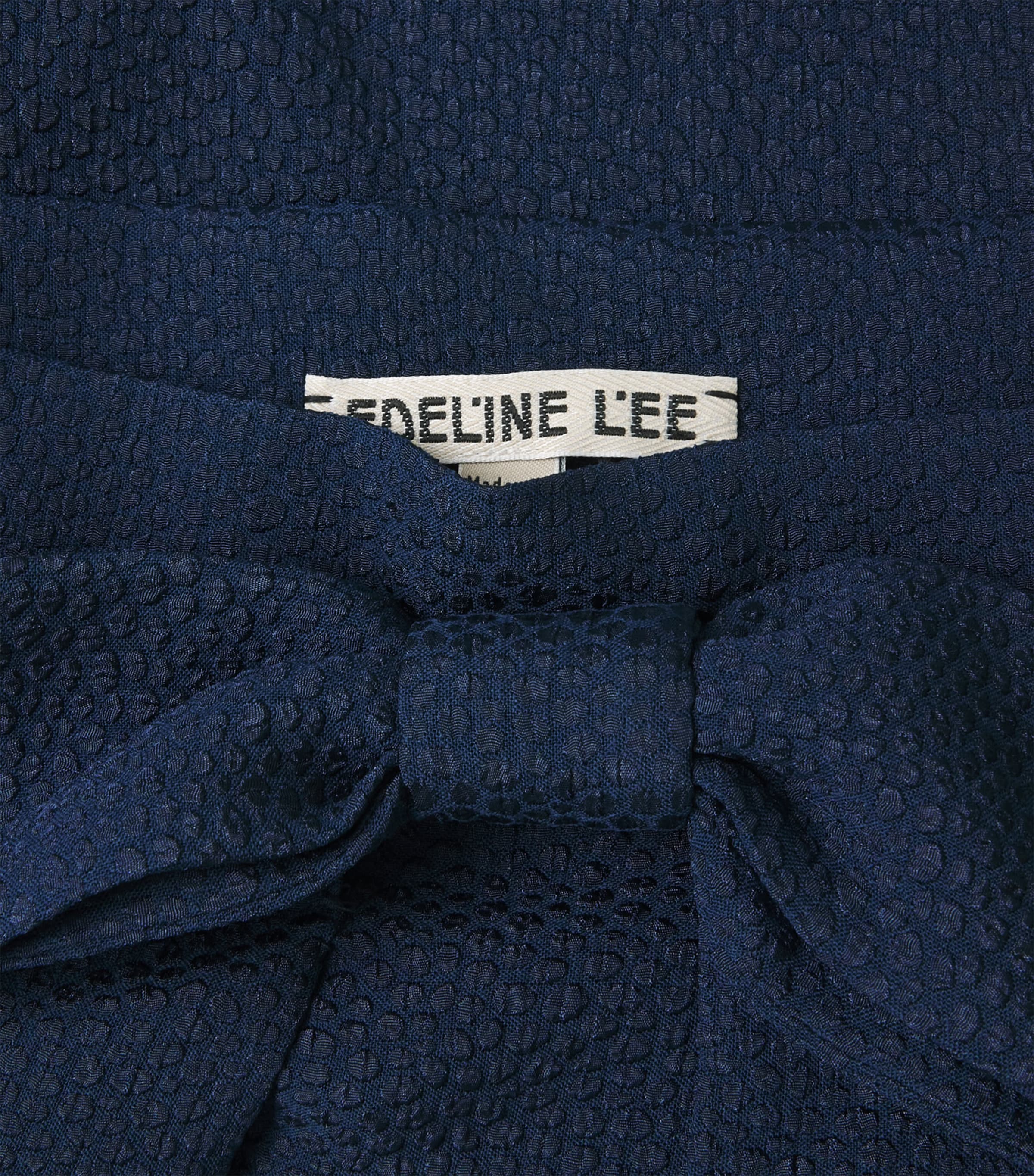 Edeline Lee Womens Jacquard Bow Midi Skirt Nav/navy Image 6