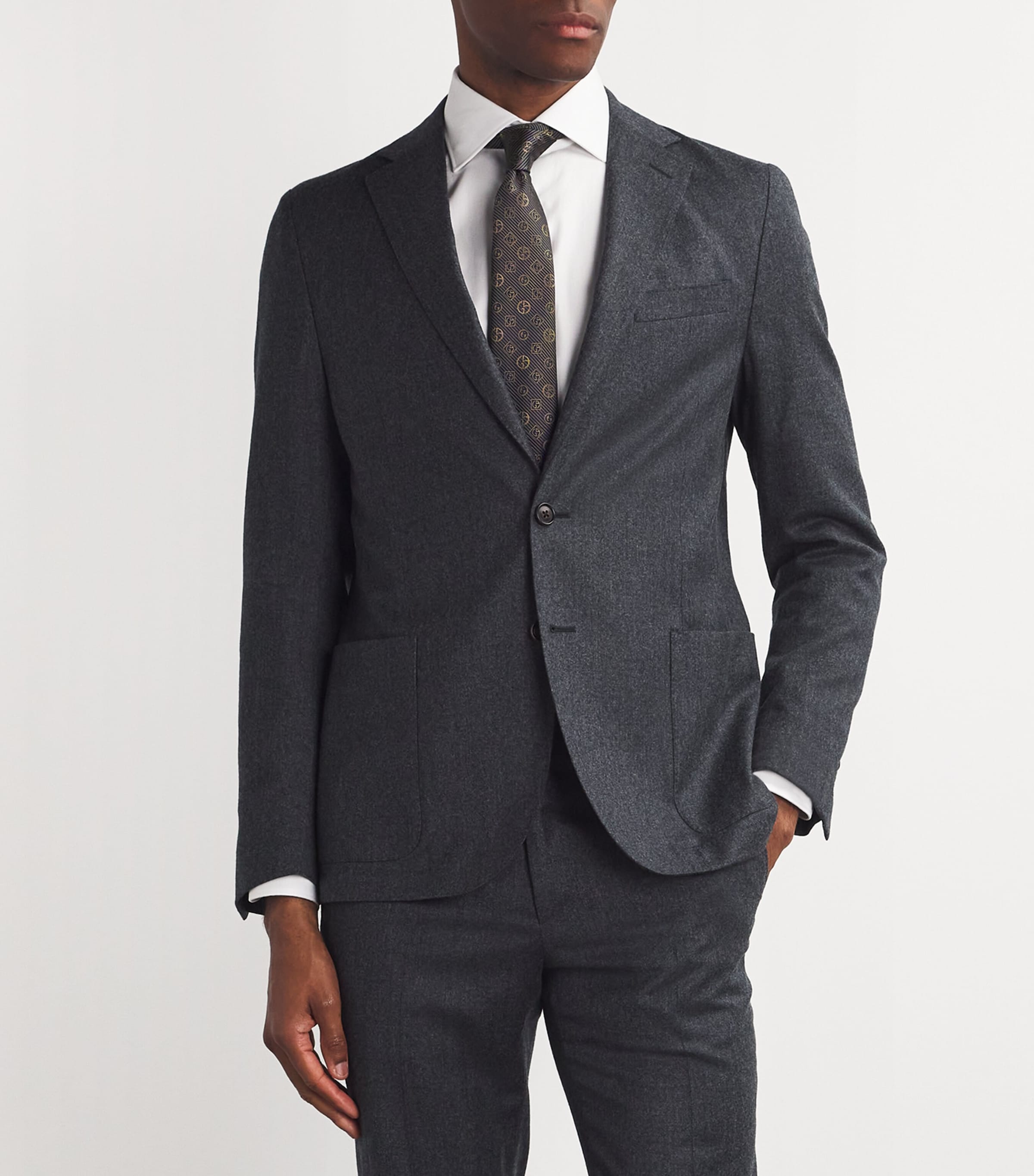 Silk Monogram Stripe Jacquard Tie 36 Image 2