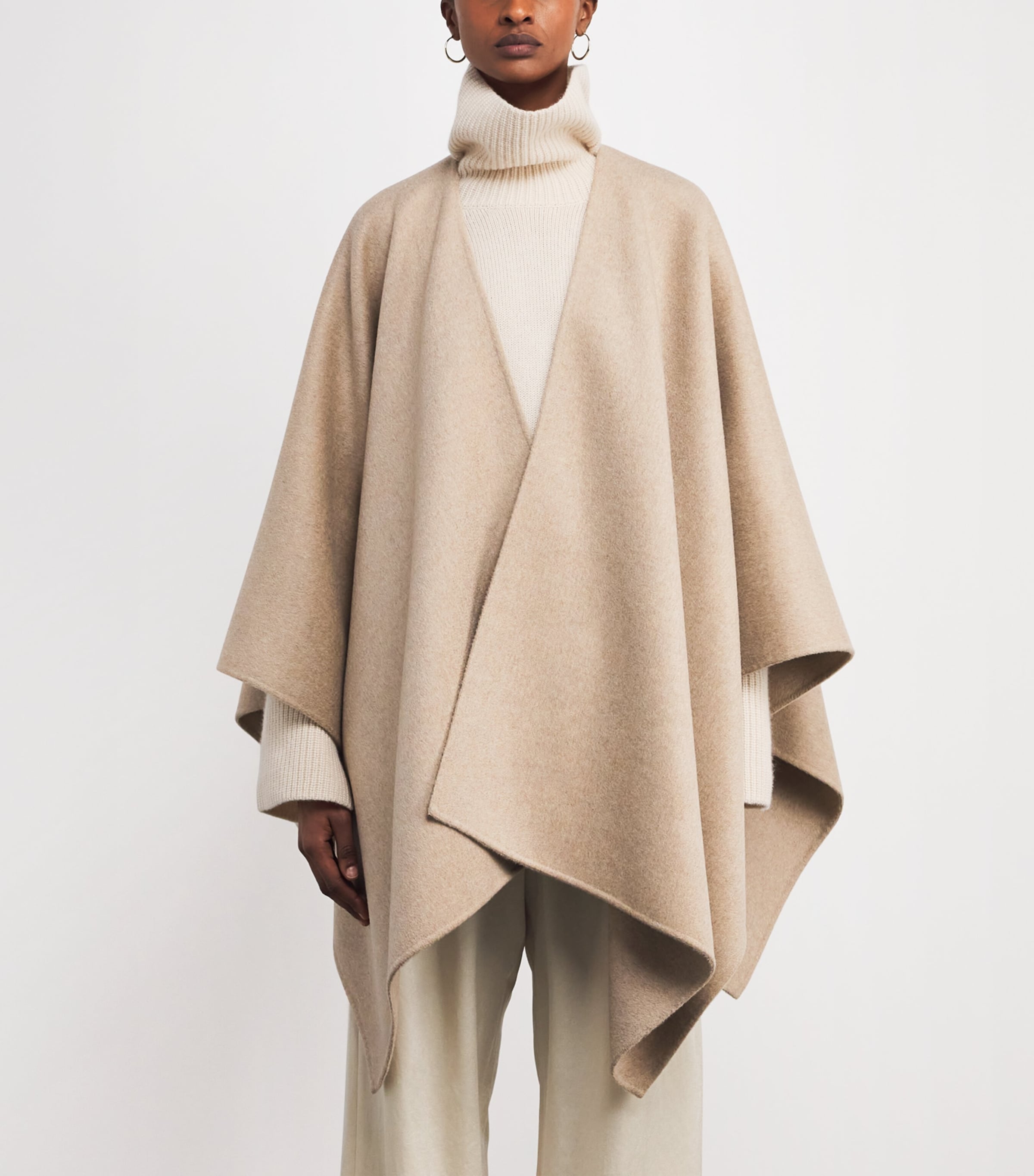 Joseph Womens Wool-Cashmere Cassidy Cape Powder Melange Image 3