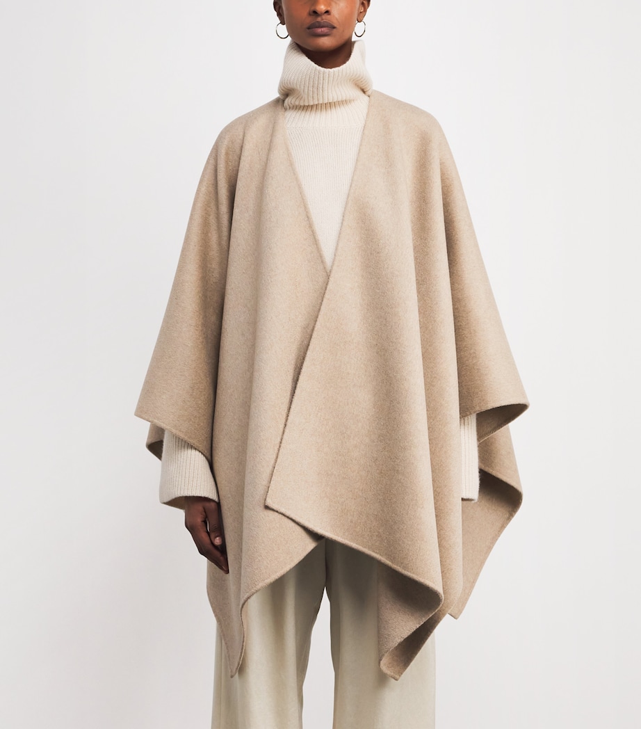 Joseph Womens Wool-Cashmere Cassidy Cape Powder Melange Image 3