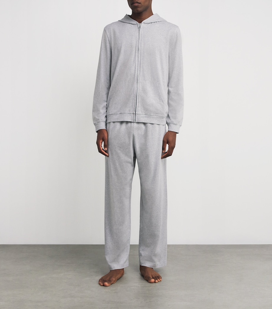 Cotton-Blend Lounge Zip-Up Hoodie HEATHER GREY Image 2