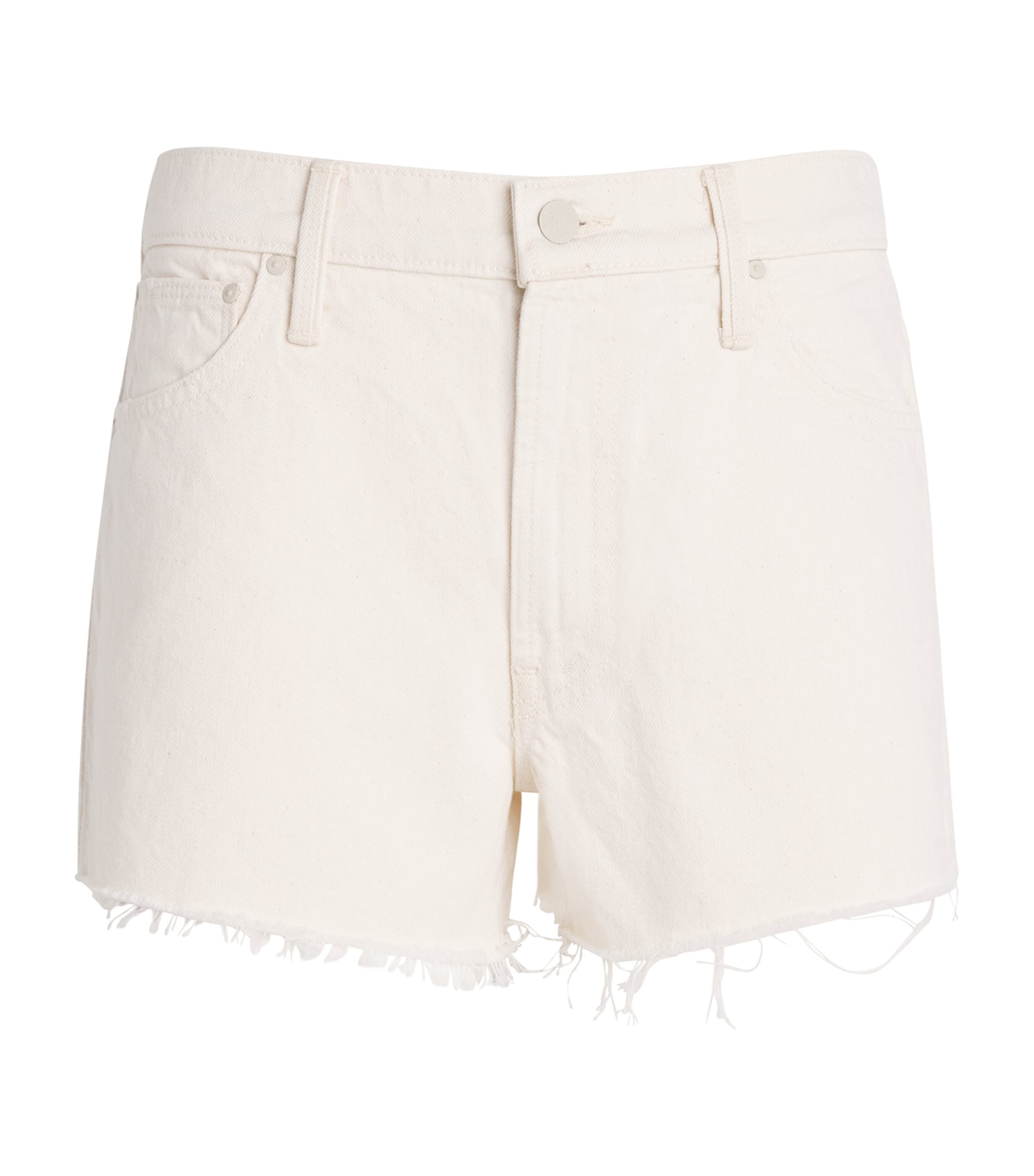 MOTHER Womens The Dodger Frayed Denim Shorts Nsl Natural Sel Image 1