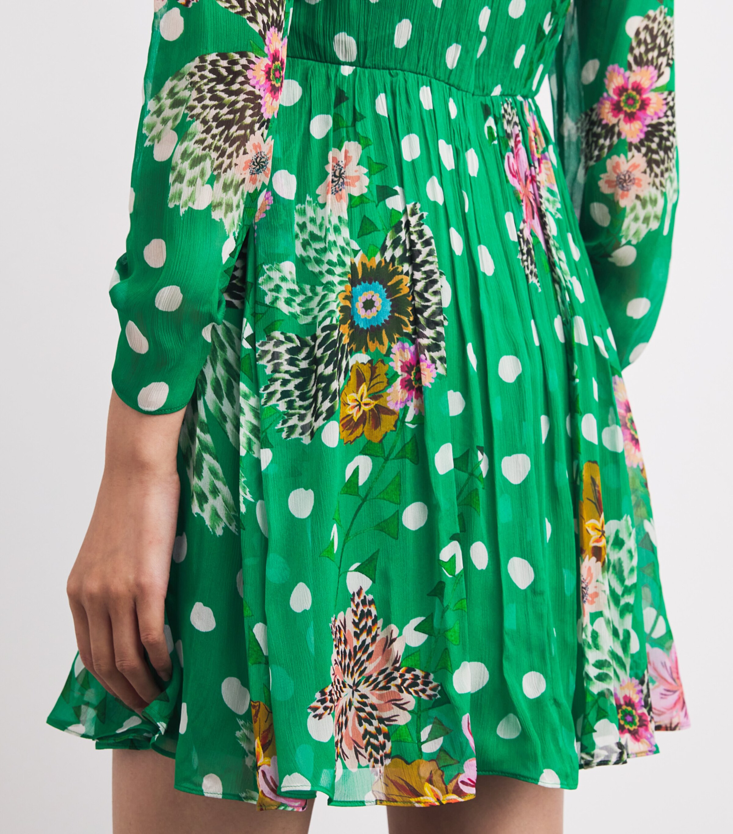 Saloni Womens Silk-Blend Blythe-B Mini Dress Clsia Grdn Plmt Image 4
