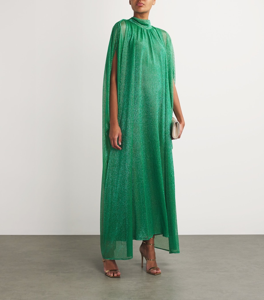 Metallic Cape Maxi Dress 236 BILLIARD Image 2