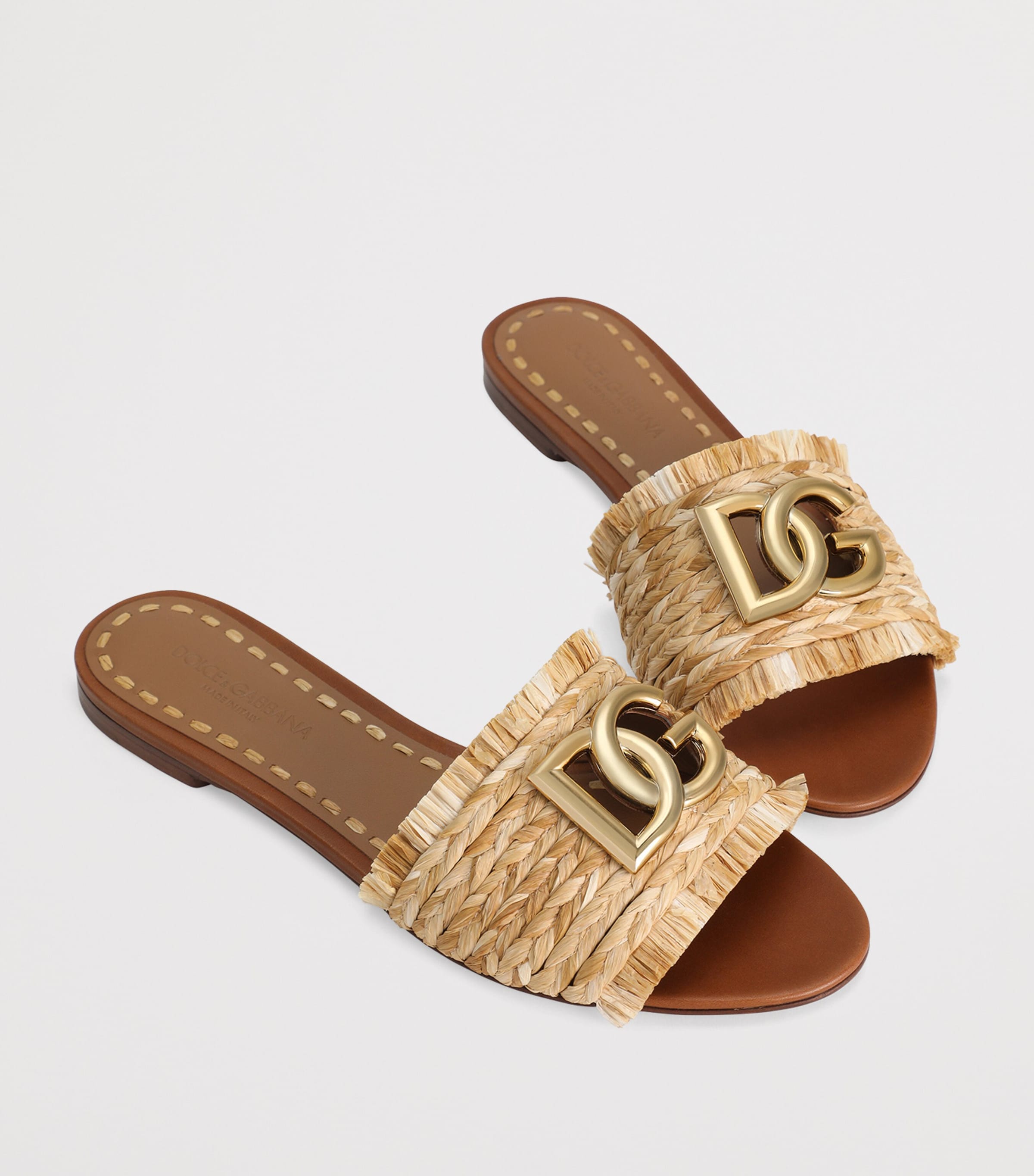 Fringe-Detail Logo Sandals 8B218-WOOD/NATURAL Image 4