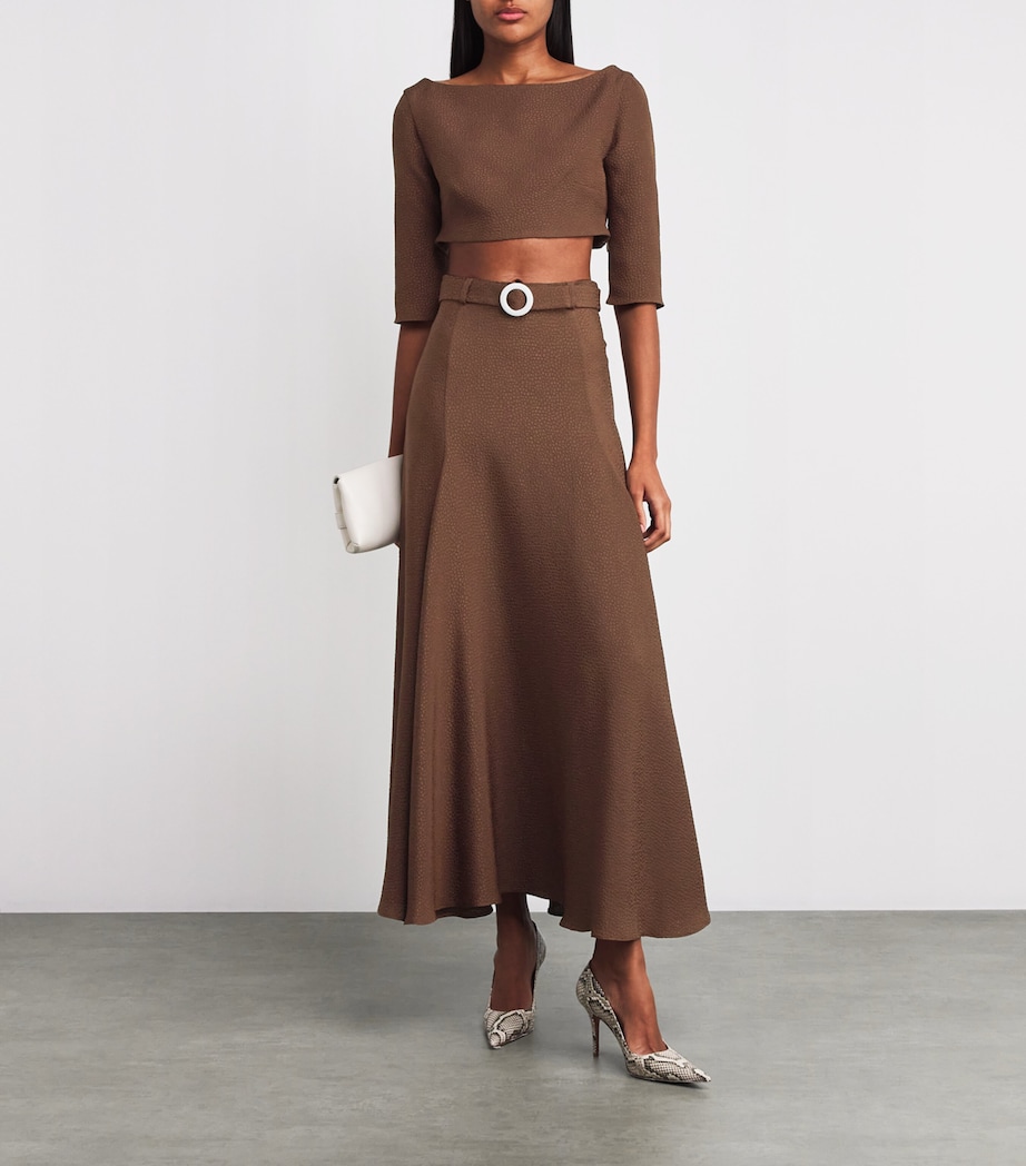 Jacquard Joan Crop Top BRW Image 2