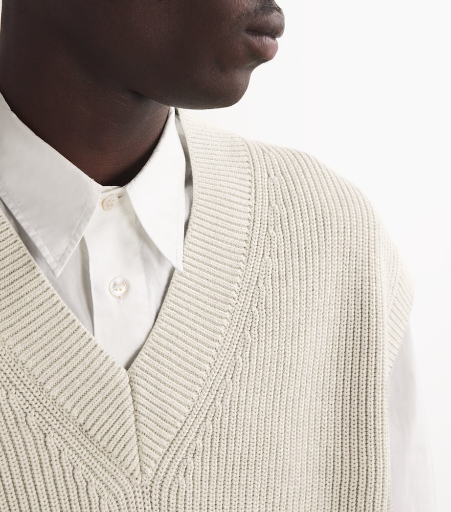 Studio Nicholson Mens Cotton Culkin Sweater Vest Grey Marl Image 6