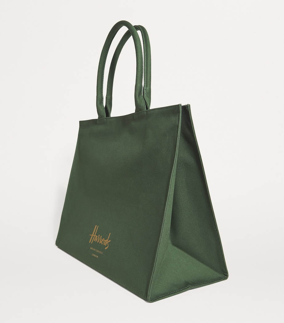 Large Cotton Logo Tote Bag DARK GREEN Image 7