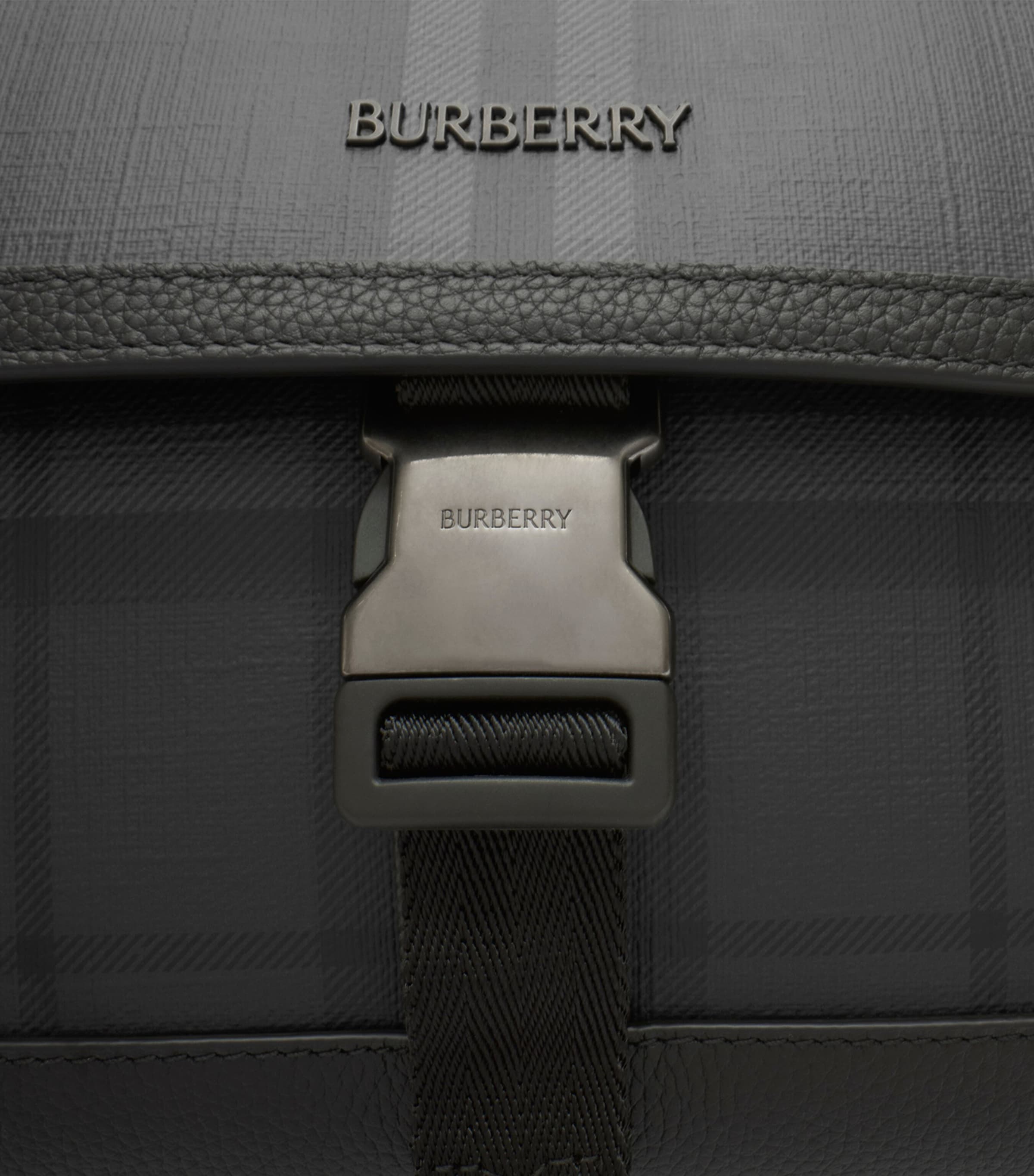 Burberry Small City Check Clip Messenger Bag Iron Image 5