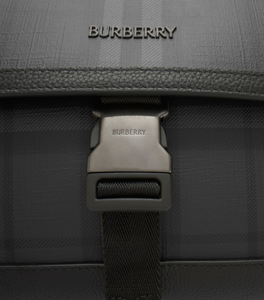 Burberry Small City Check Clip Messenger Bag Iron Image 5