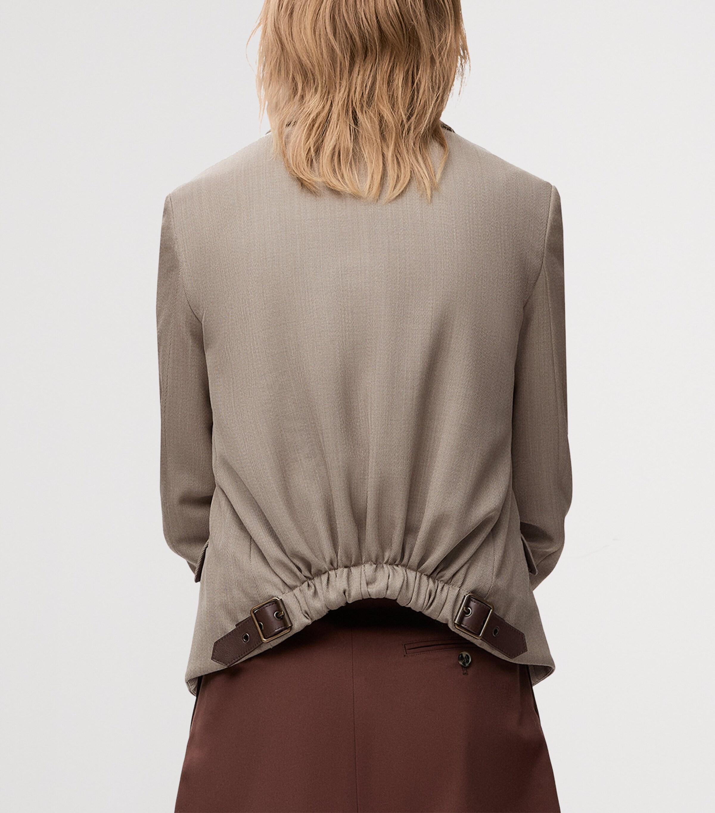 Wool Buckle-Back Blazer BEIGE MELANGE Image 4