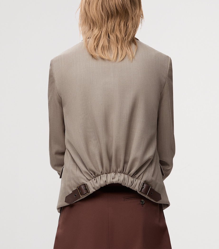 Wool Buckle-Back Blazer BEIGE MELANGE Image 4