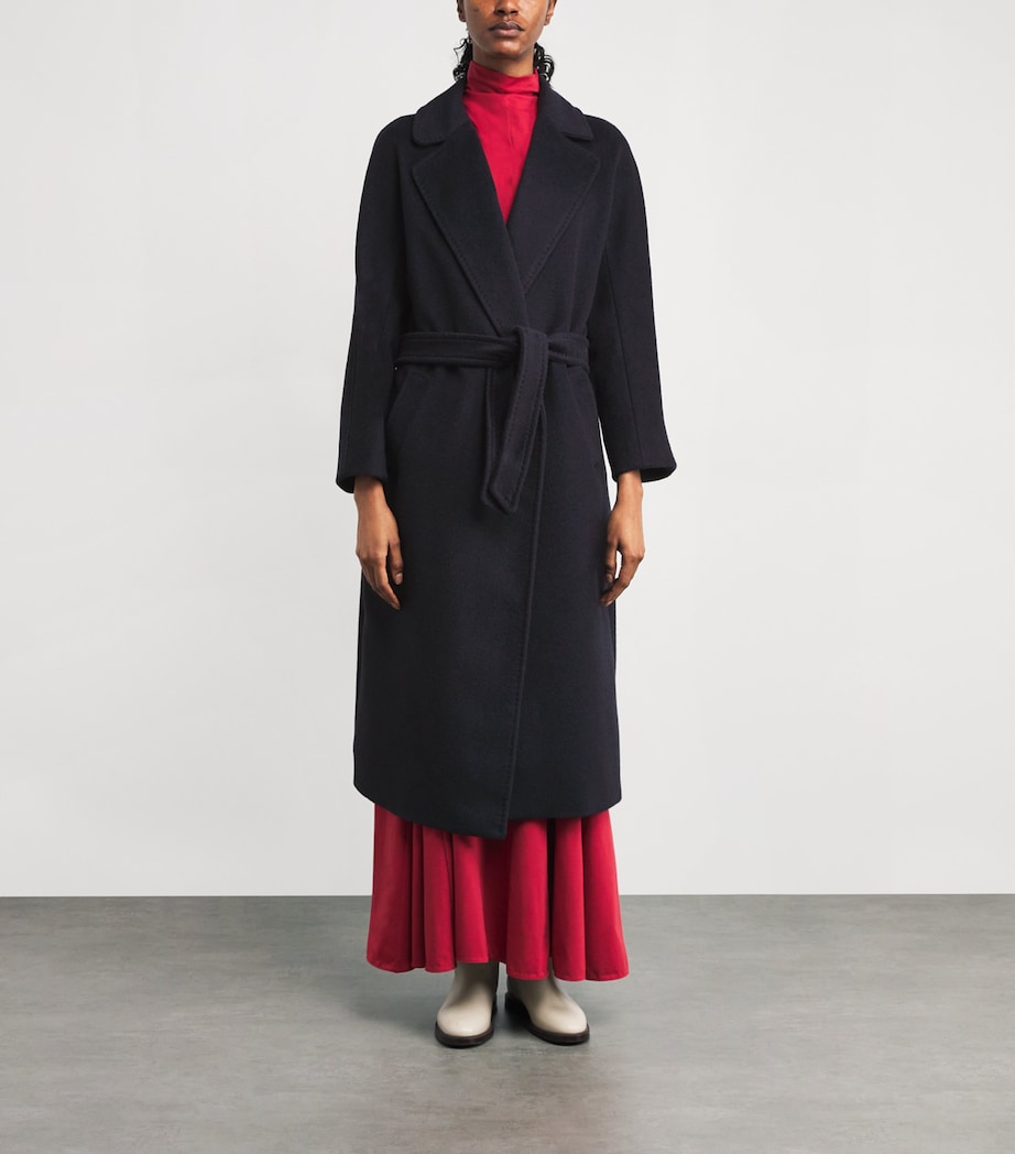 Wool-Alpaca-Blend Belted Coat NAVY Image 3