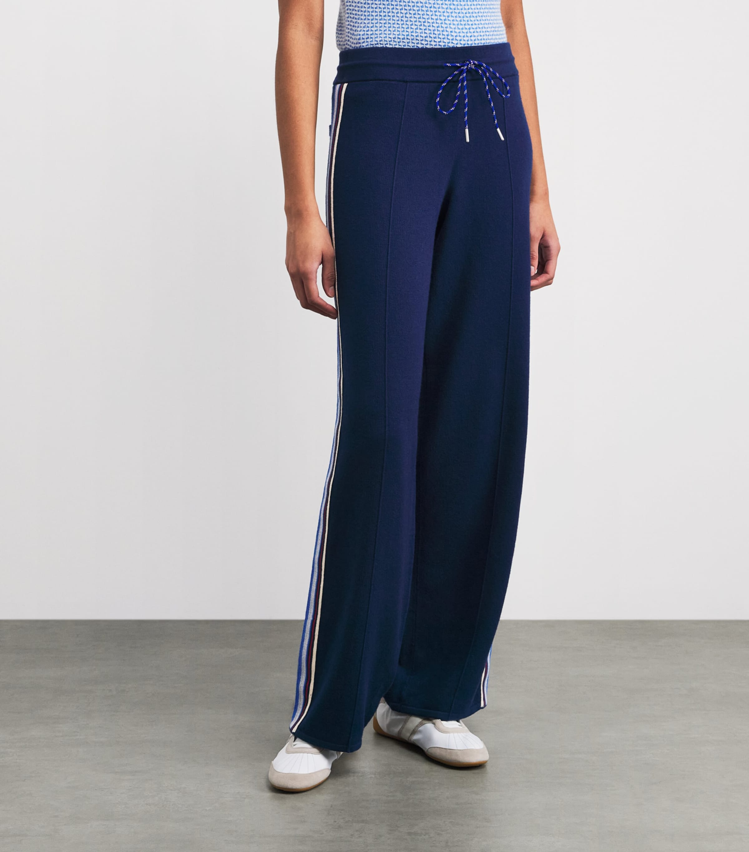 Guest In Residence Womens Cotton-Blend Stripe Sweatpants Nav Navy Image 4