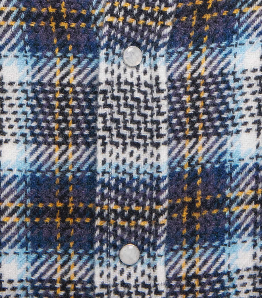 GOD'S TRUE CASHMERE Mens Cashmere Tartan Lightning Storm Shirt Moonstone Image 6