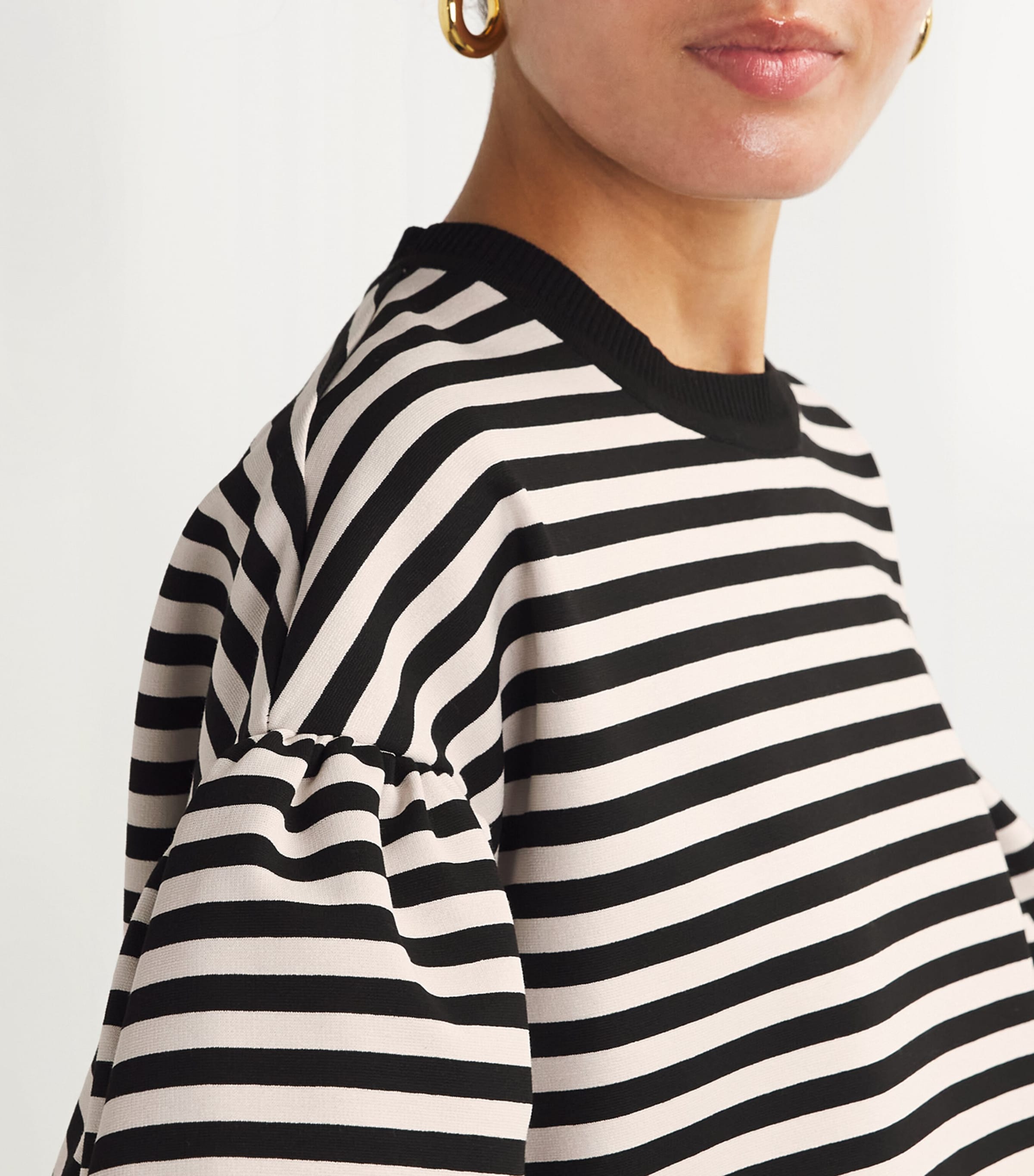 Max Mara Womens Striped Peirak T-Shirt Black White Image 6