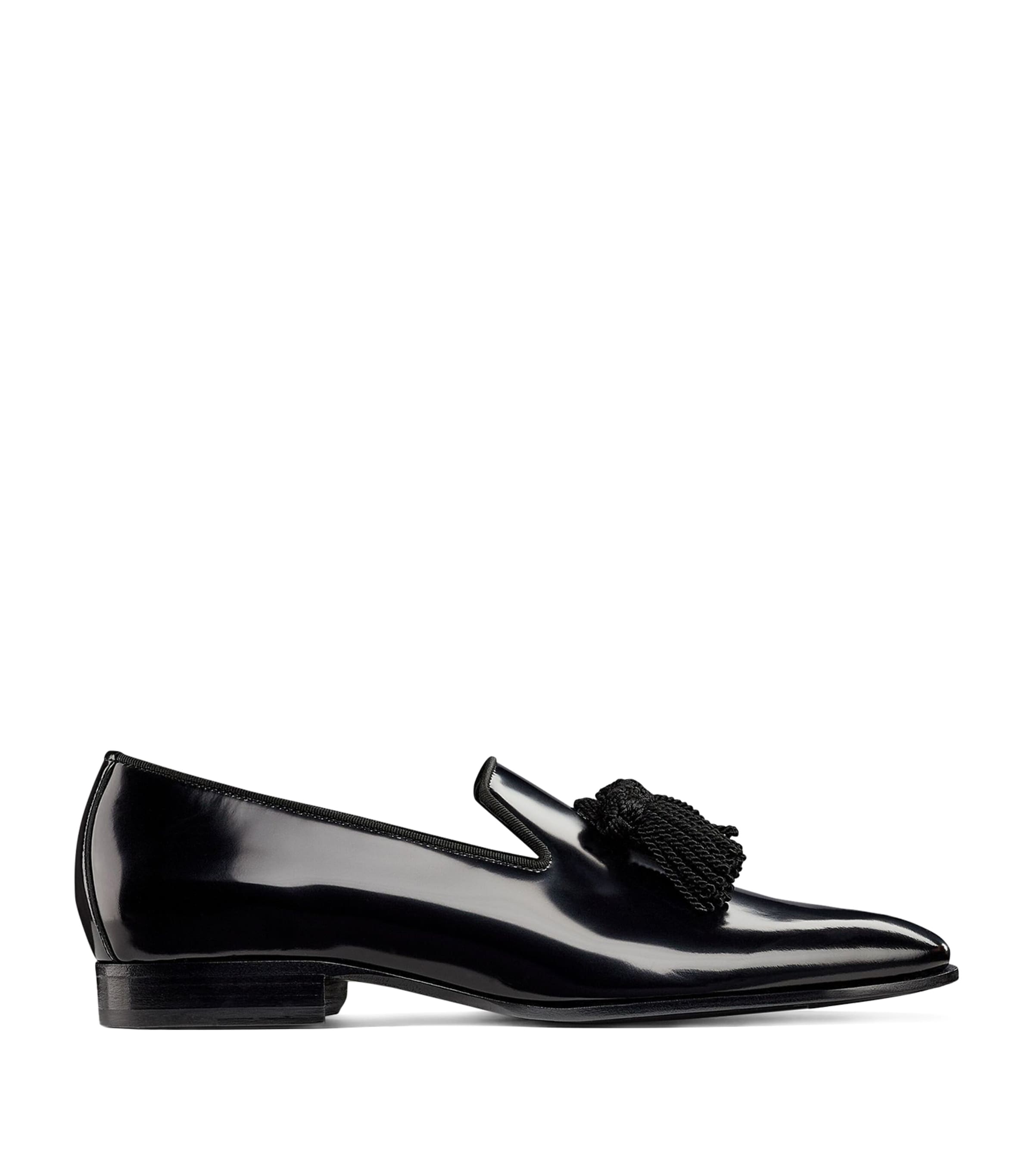 Jimmy Choo Foxley Patent Leather Loafers In Black