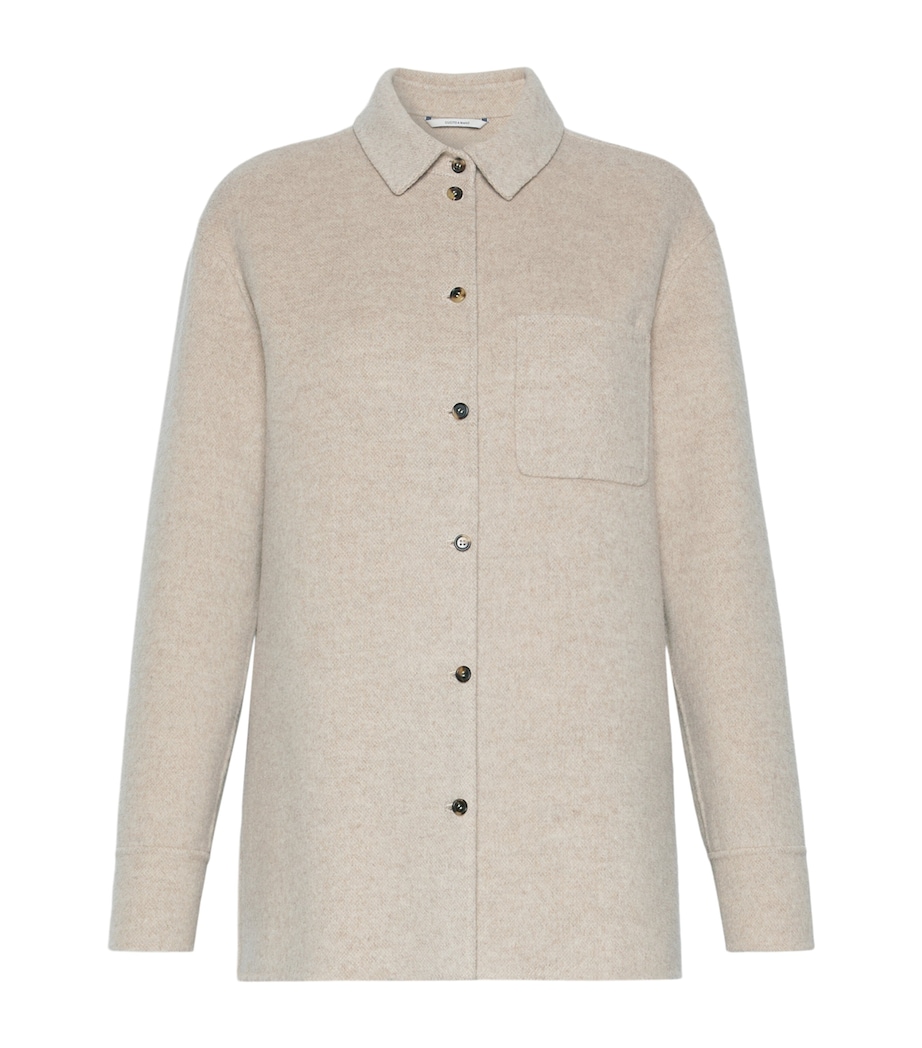 Max Mara Womens Wool-Cashmere Overshirt Sand Image 1