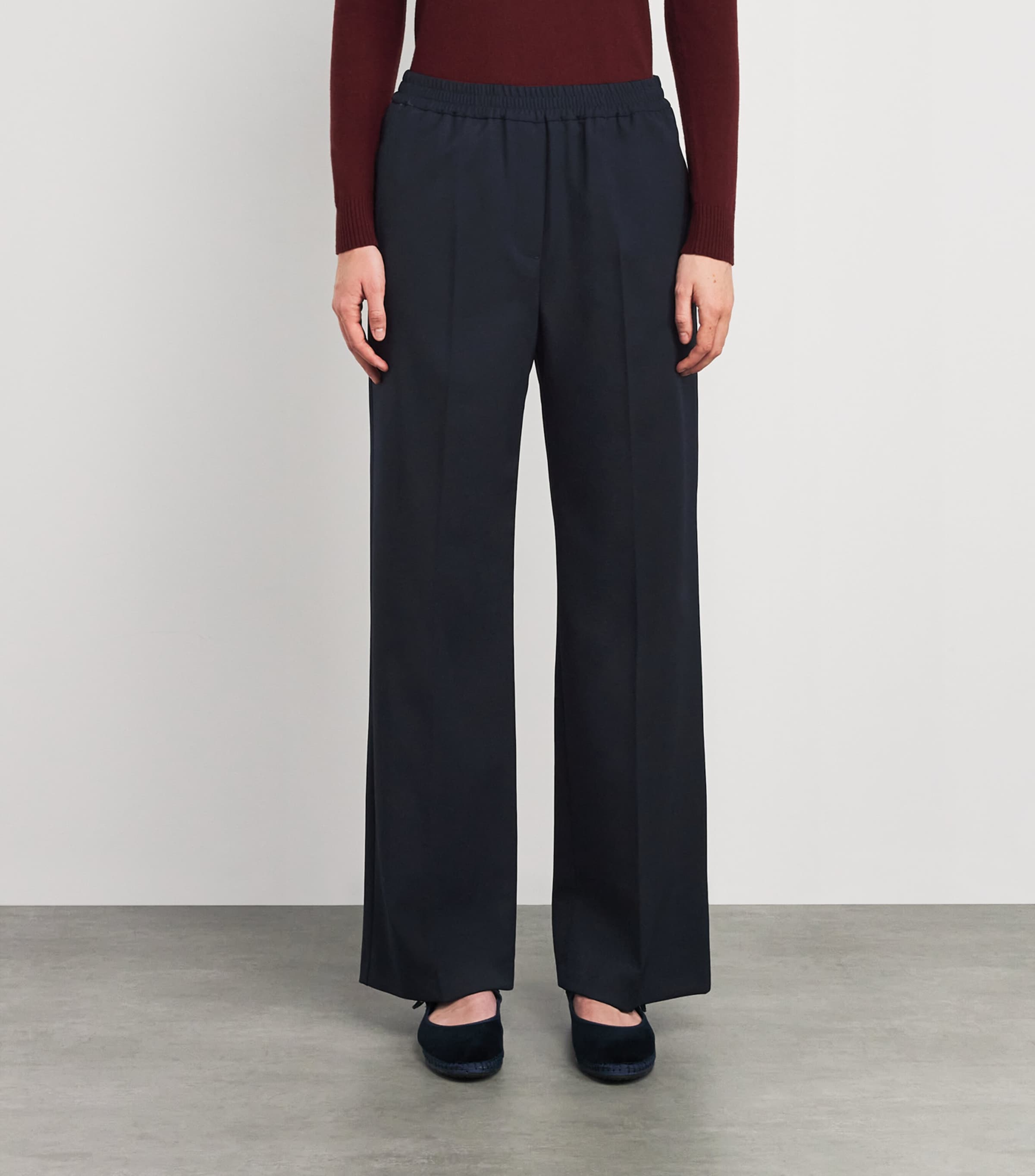 Wide-Leg Trousers NAVY Image 3